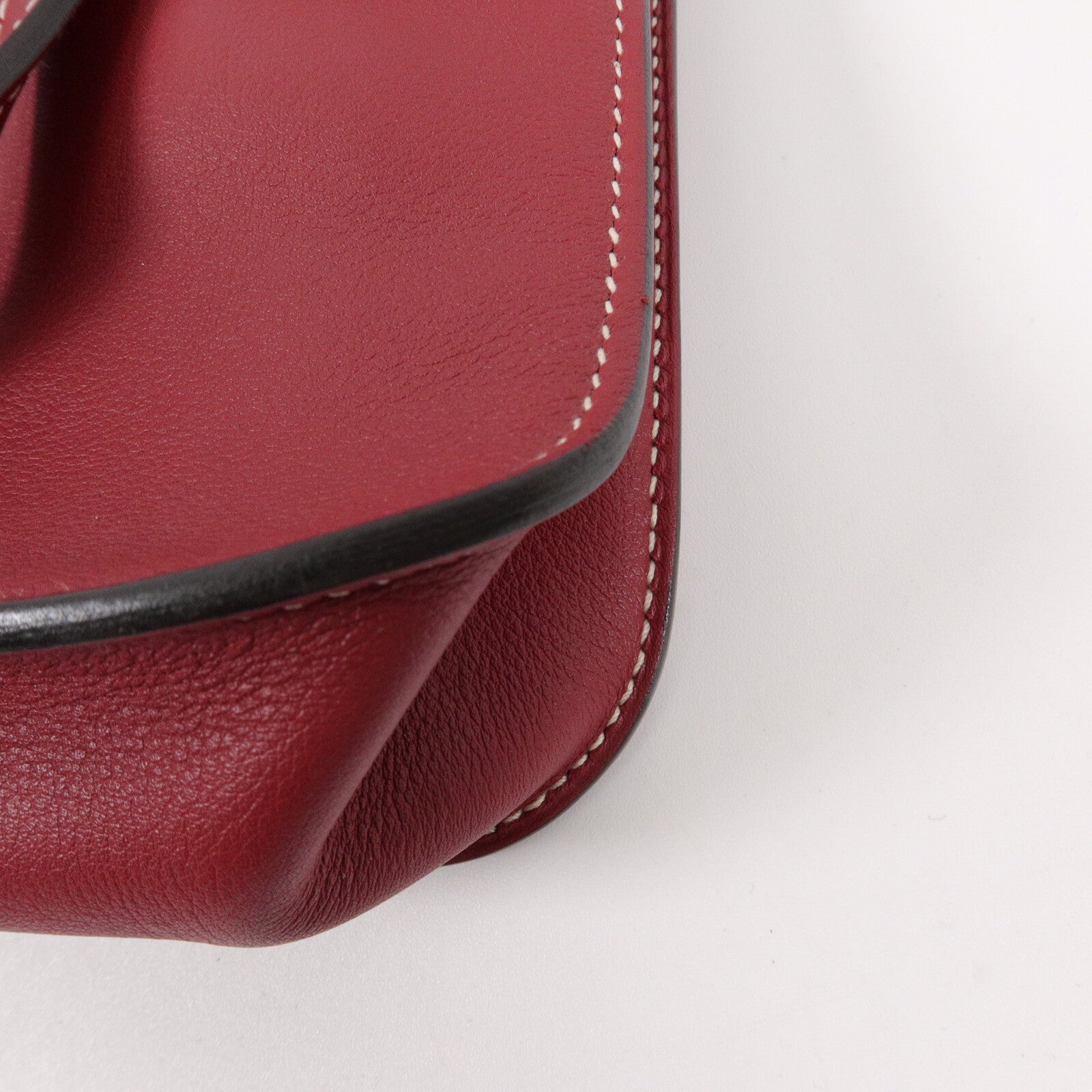 HERMES Swift皮革Mini Halzan手挽肩背兩用袋Rouge Grenat