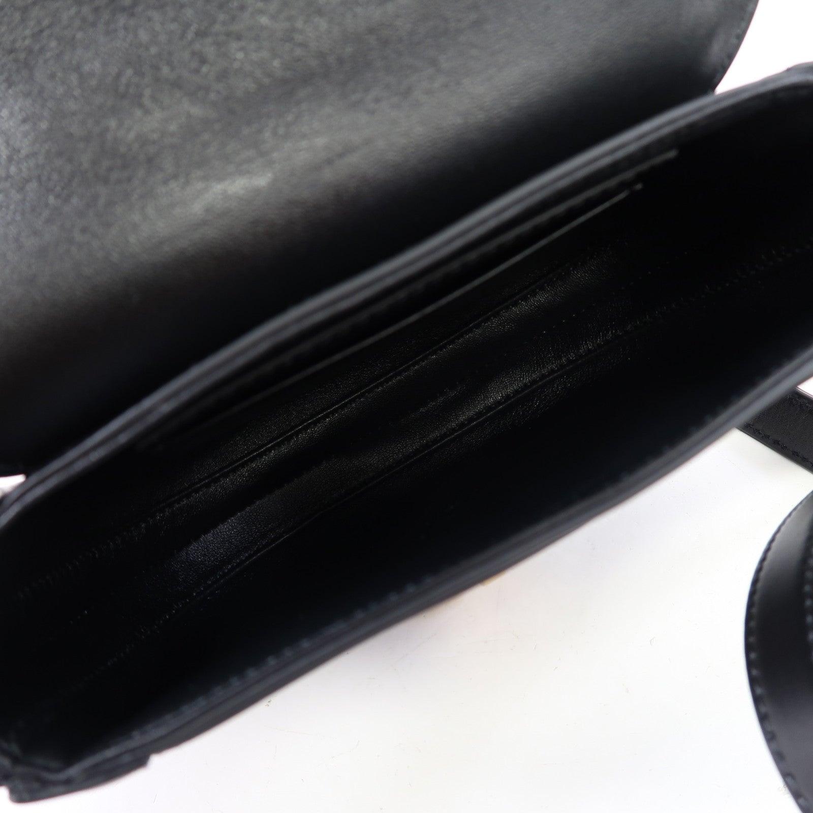 CELINE 牛皮皮革Small Besace 16金扣肩背袋黑色