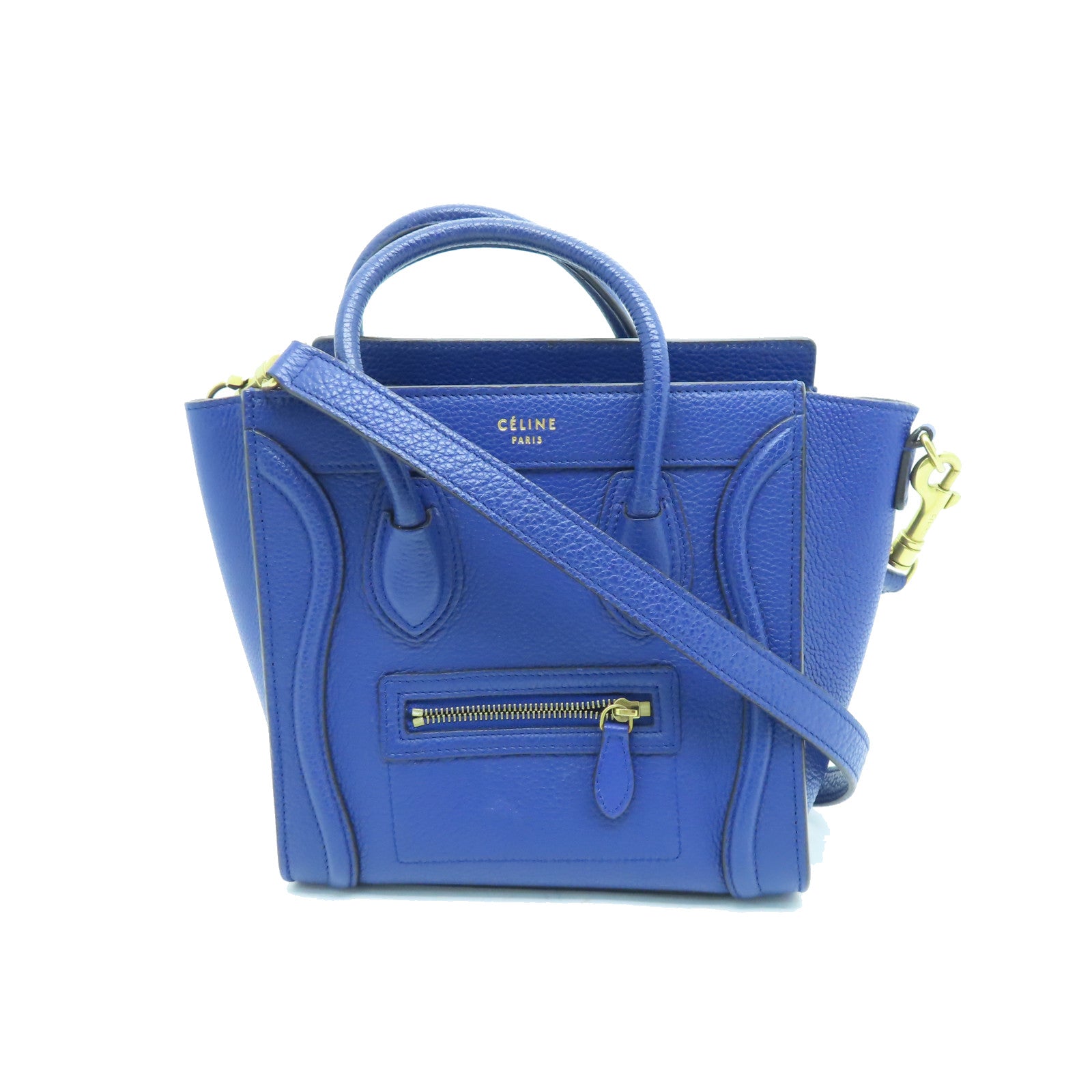 CELINE 【清倉大減價】牛皮皮革Nano Luggage金扣手挽肩背兩用袋