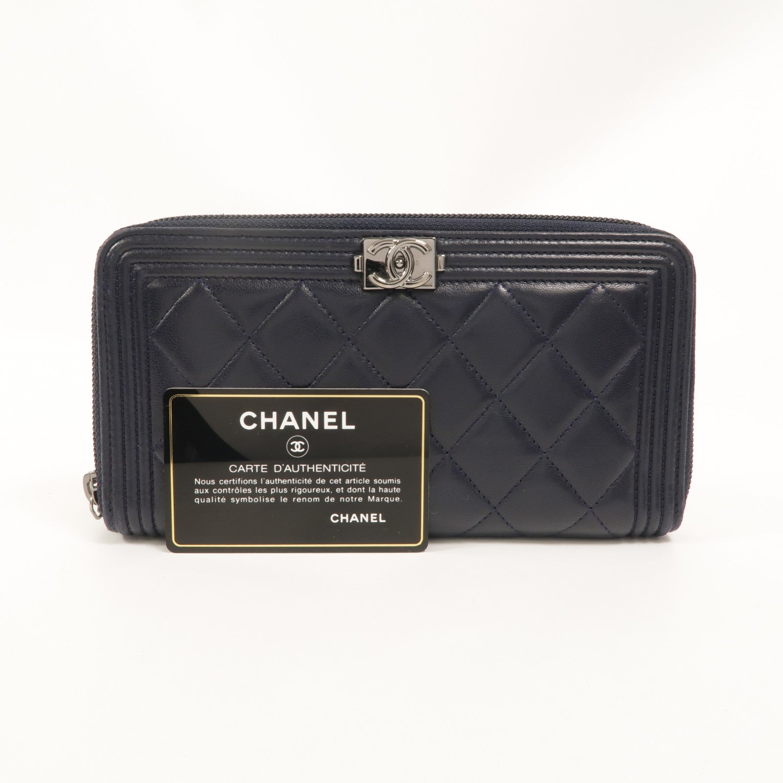 CHANEL 羊皮皮革Boy Long Wallet長錢包
