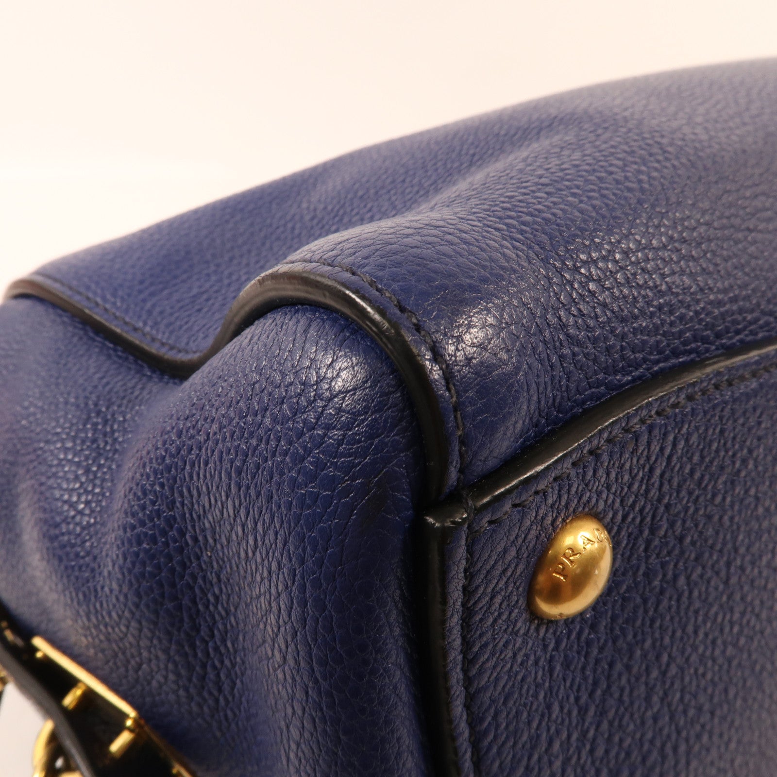 PRADA 牛皮皮革2 way Shoulder金扣手挽肩背兩用袋