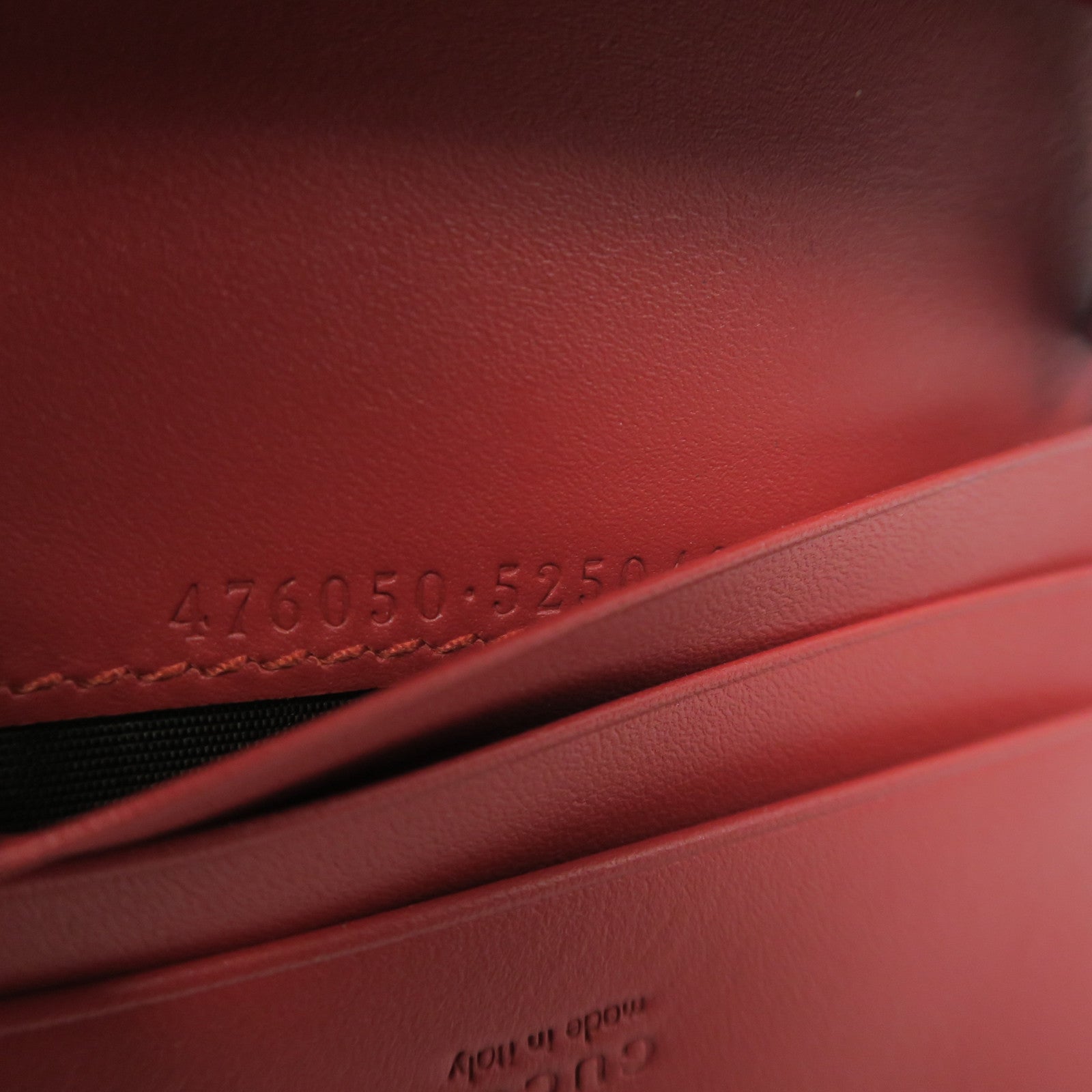 GUCCI 塗層帆布Wallet金扣錢包啡色/紅色