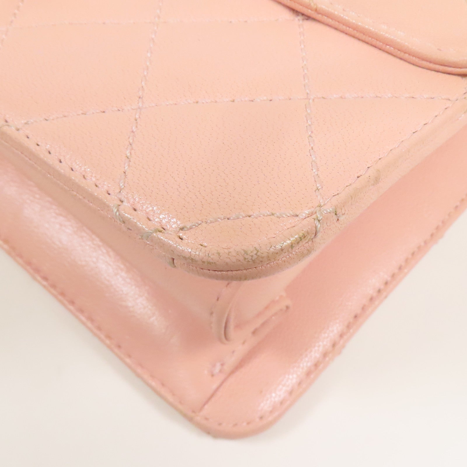 CHANEL CC GHW Chain Shoulder Bag Calfskin Leather Pink