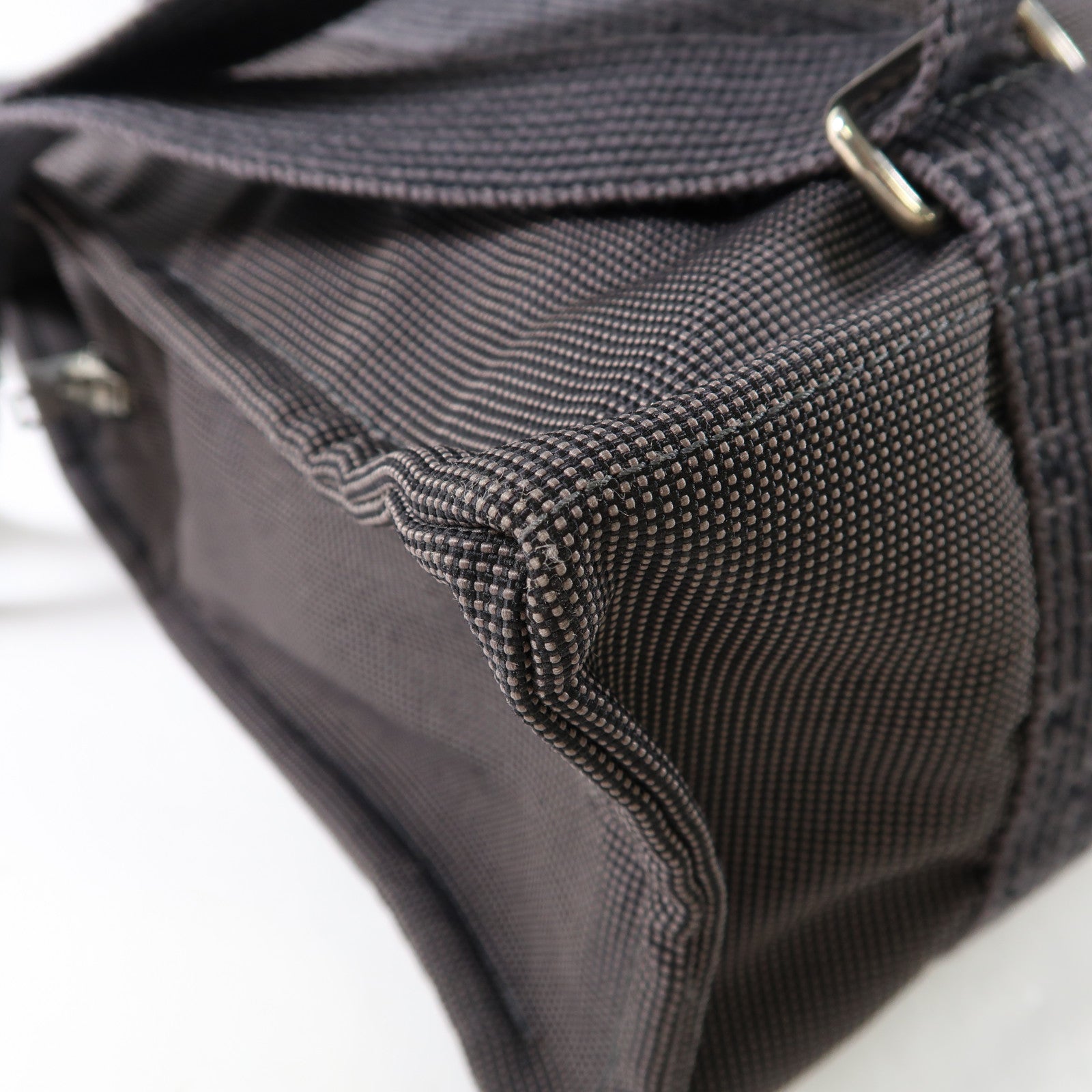 HERMES 帆布Herline Backpack Tote銀扣背包灰色