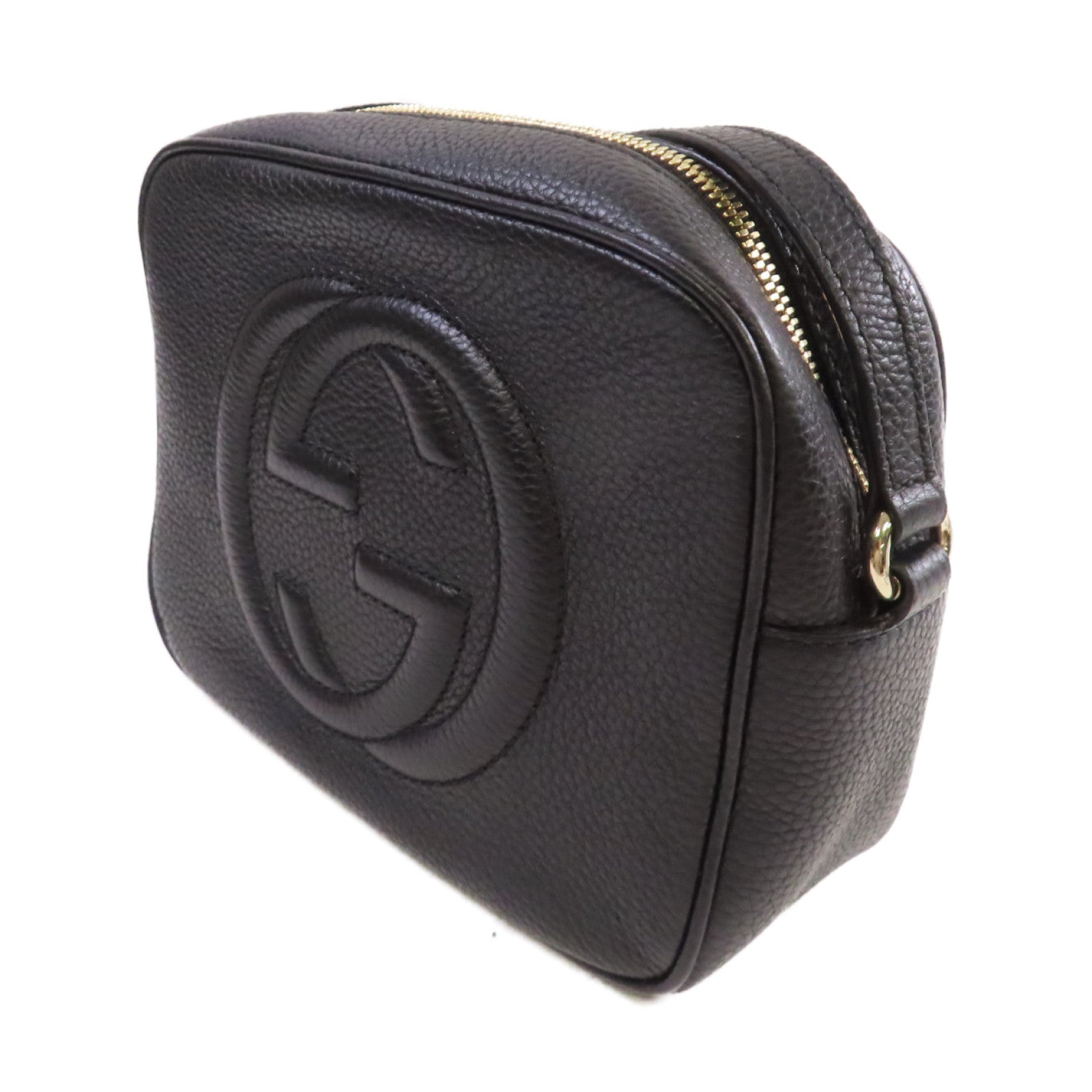 GUCCI 牛皮皮革Soho Disco Shoulder Bag金扣肩背袋黑色