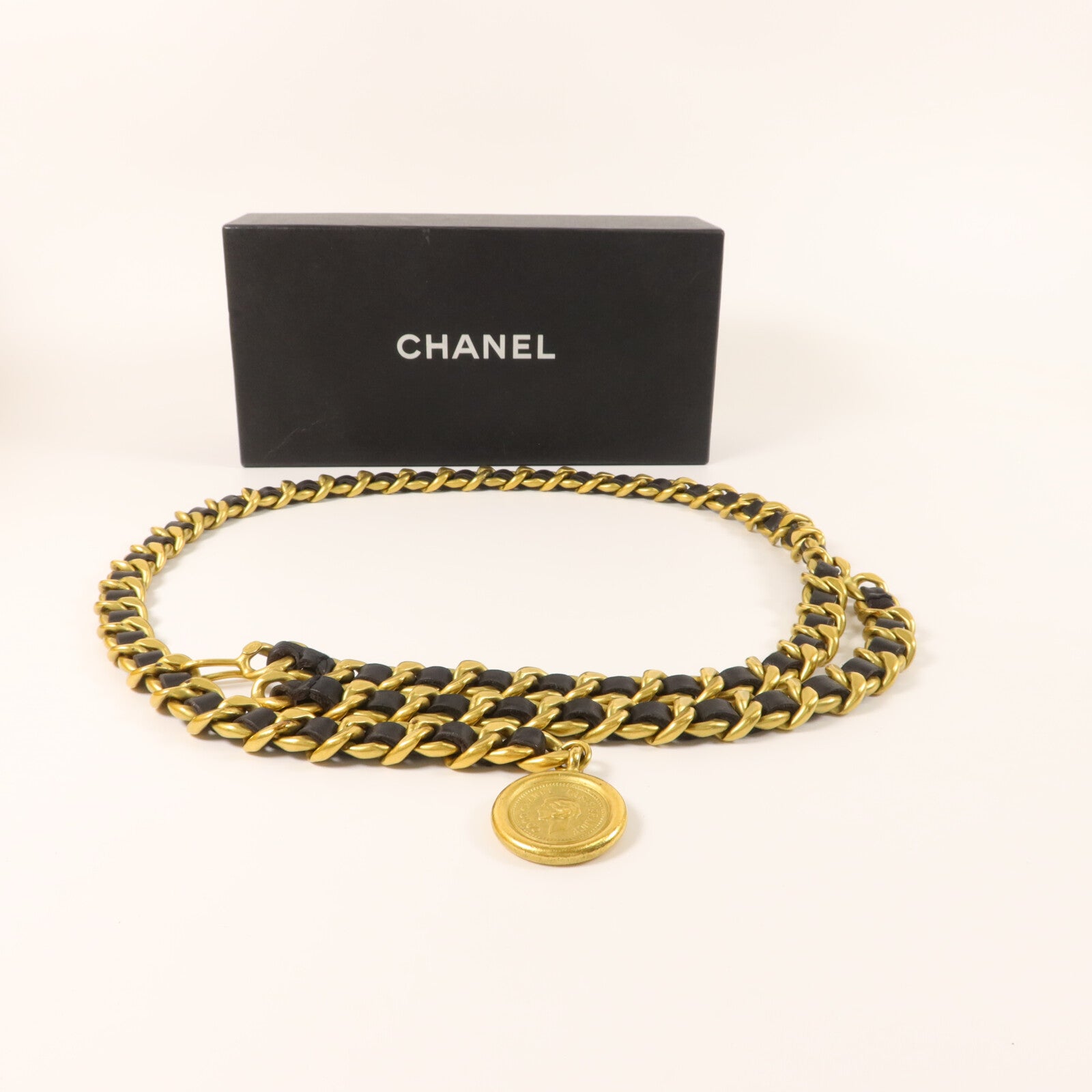 CHANEL 羊皮皮革/金屬Vintage Chain Belt腰帶