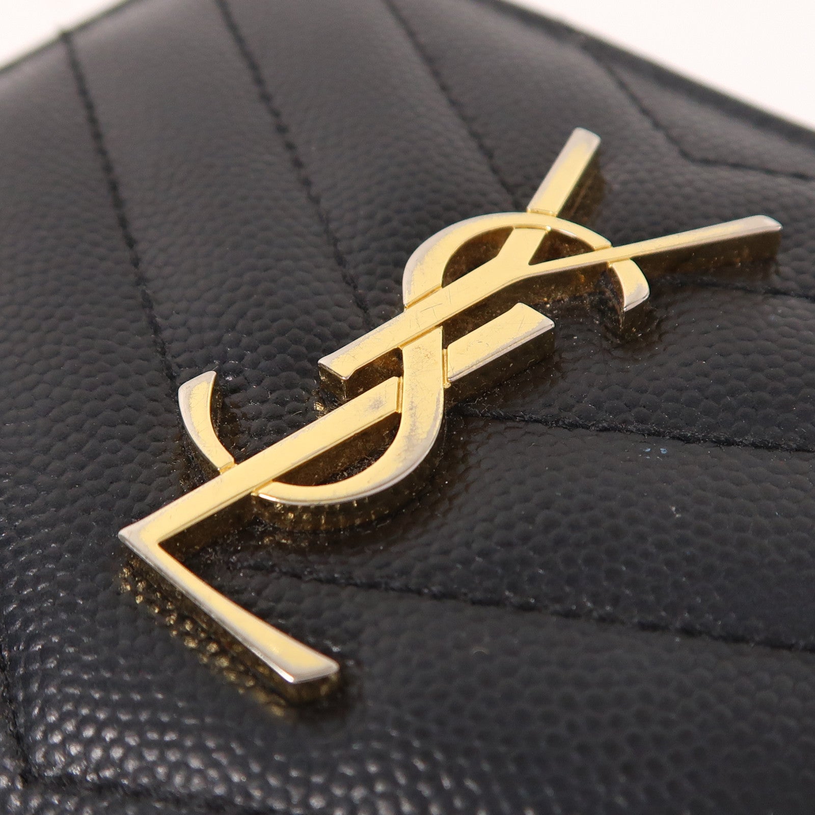 YVES SAINT LAURENT 牛皮皮革Wallet金扣錢包