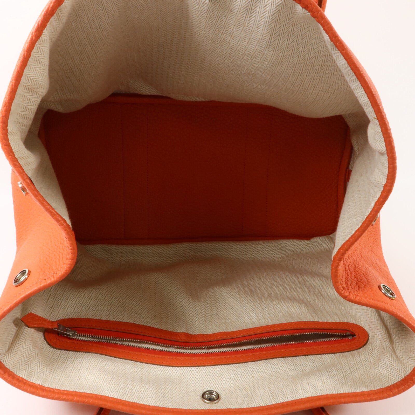 HERMES Negonda皮革Garden Party PM手挽袋Feu Orange