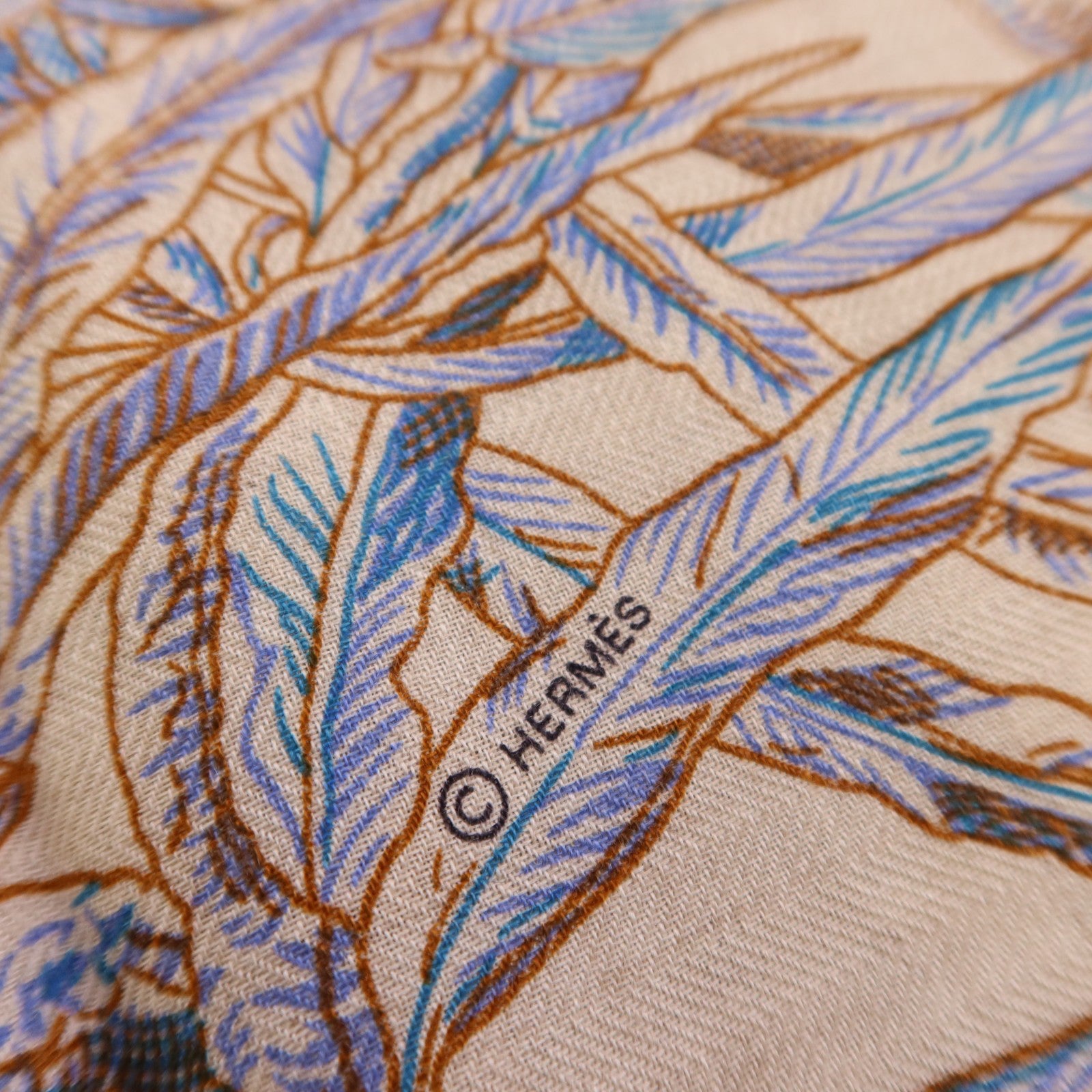 HERMES 羊絨/絲質Mors A Jouets Bandana Shawl 140絲巾