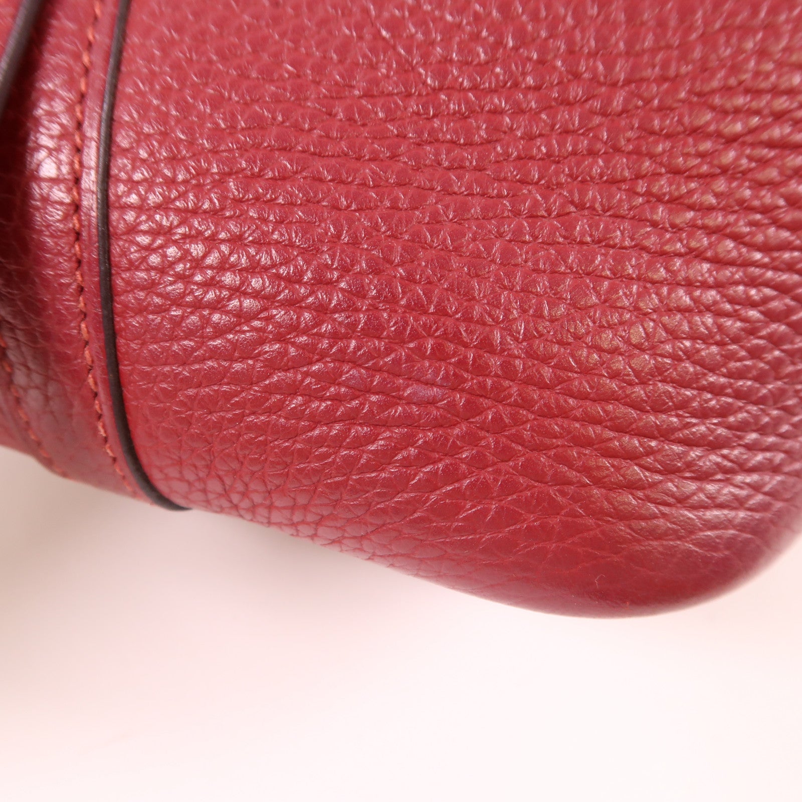 HERMES Clemence皮革Picotin PM手挽袋銀扣Rouge Grenat