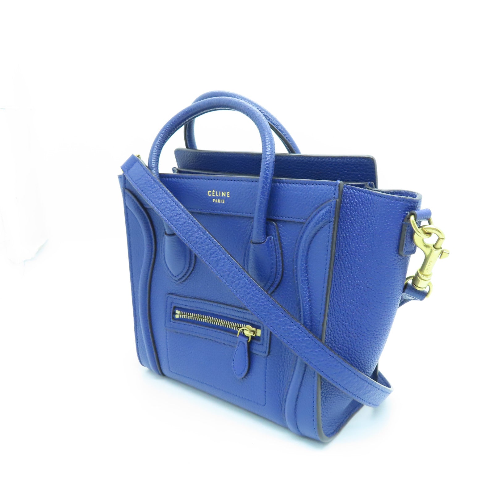 CELINE 【清倉大減價】牛皮皮革Nano Luggage金扣手挽肩背兩用袋