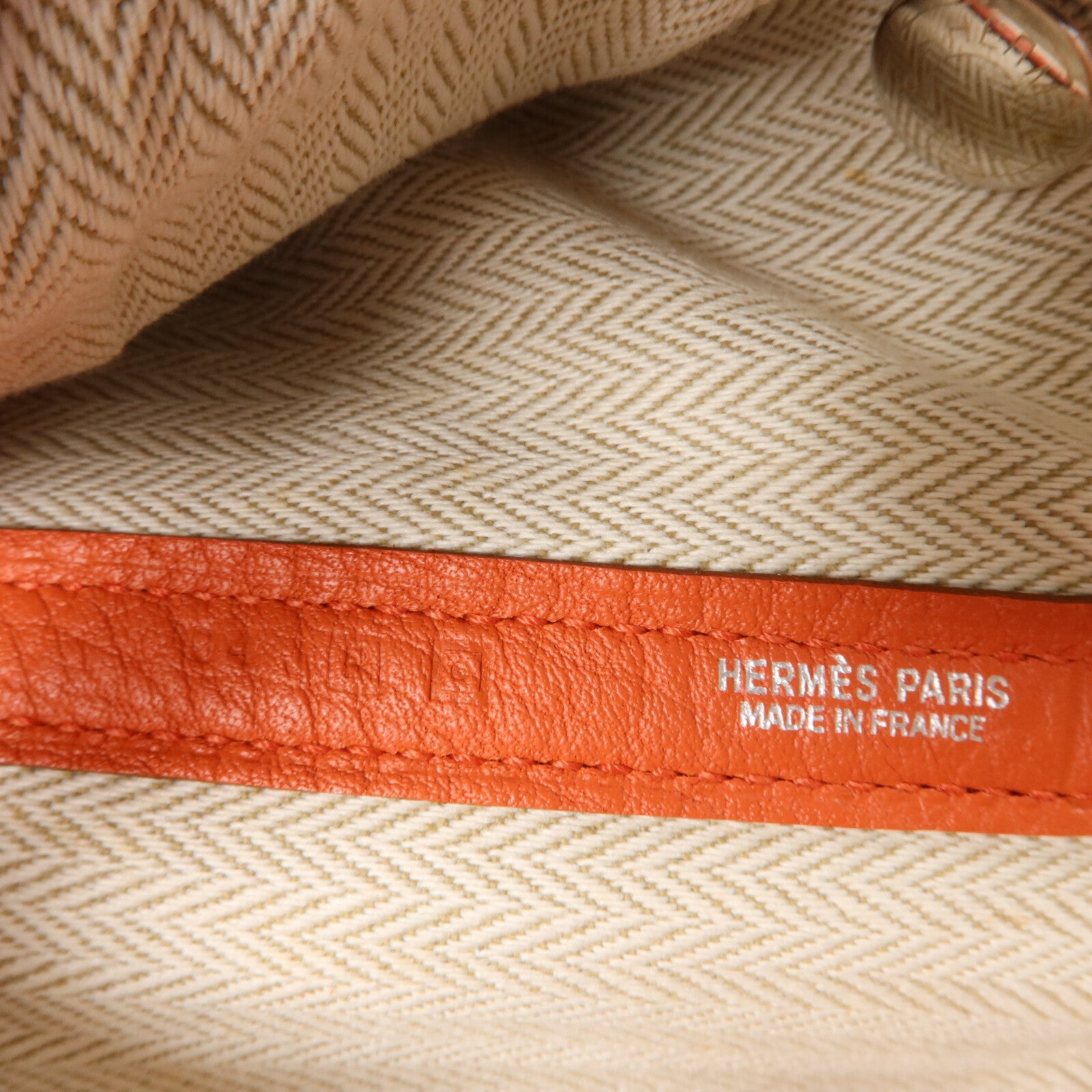 HERMES Negonda皮革Garden Party PM手挽袋Feu Orange