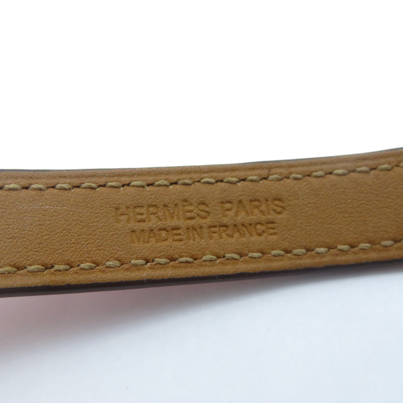 HERMES Epsom皮革Rivale Double Tour Bracelet金扣手鐲紅色