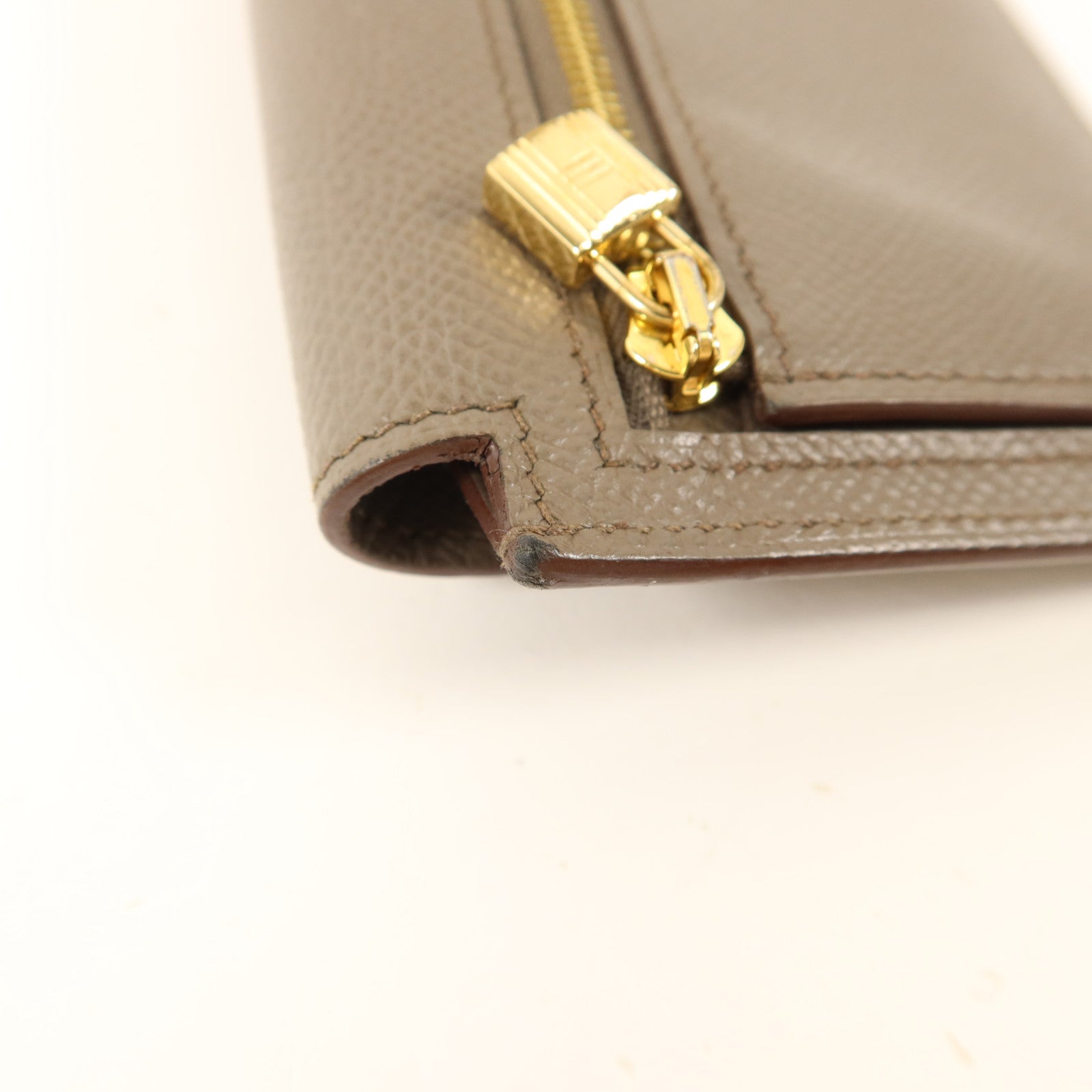 HERMES Epsom皮革Kelly Pocket錢包Etain
