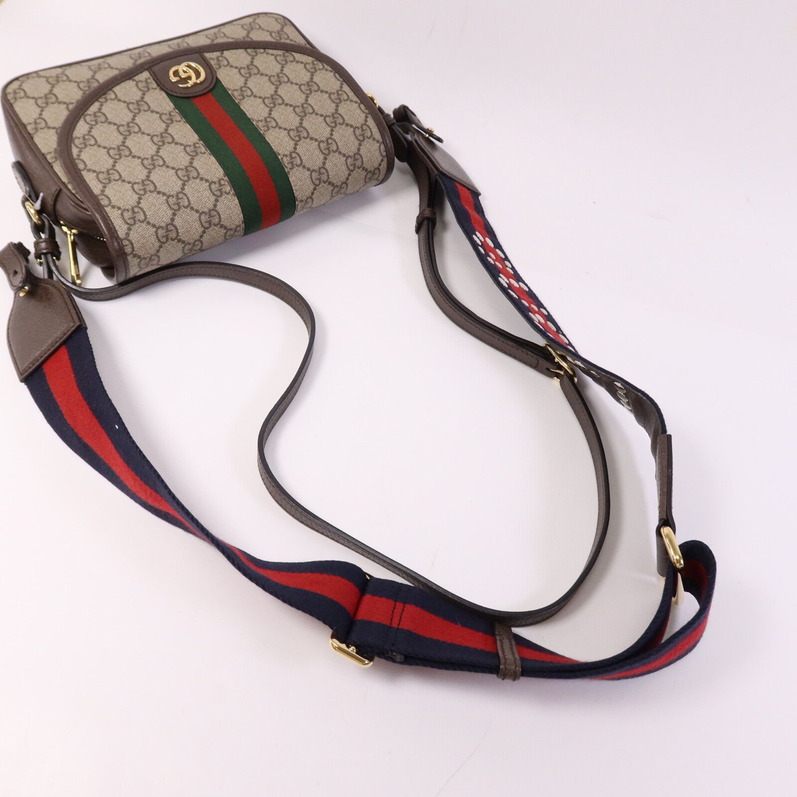 GUCCI 【激減優惠】塗層帆布Ophidia GG Shoulder Bag金扣肩背袋
