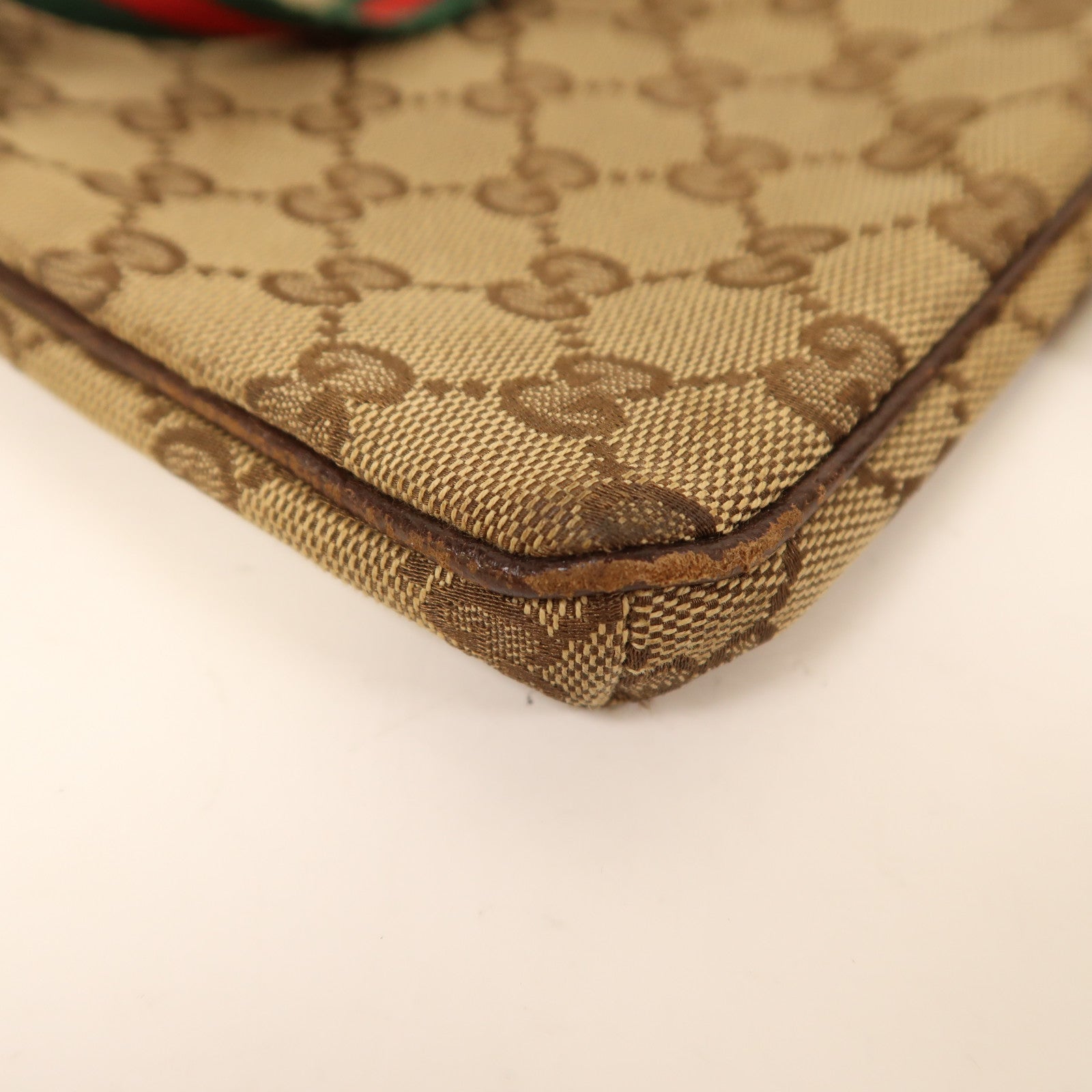 GUCCI 帆布Shoulder Bag銀扣肩背袋啡色