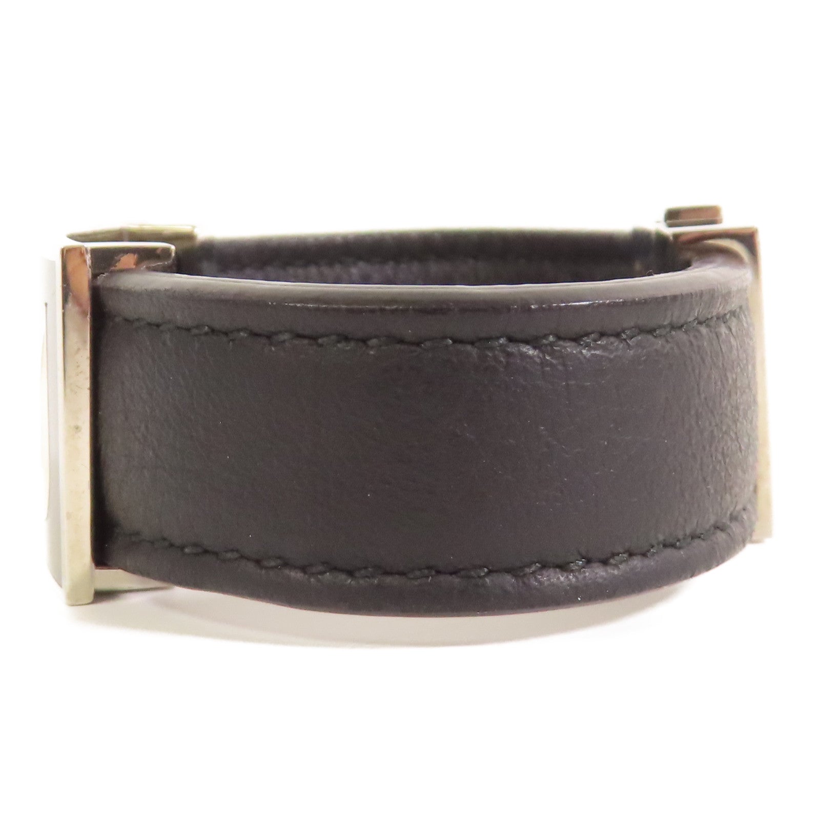 FENDI 【激減優惠】牛皮皮革Bracelet/Bangle銀扣手鐲黑色