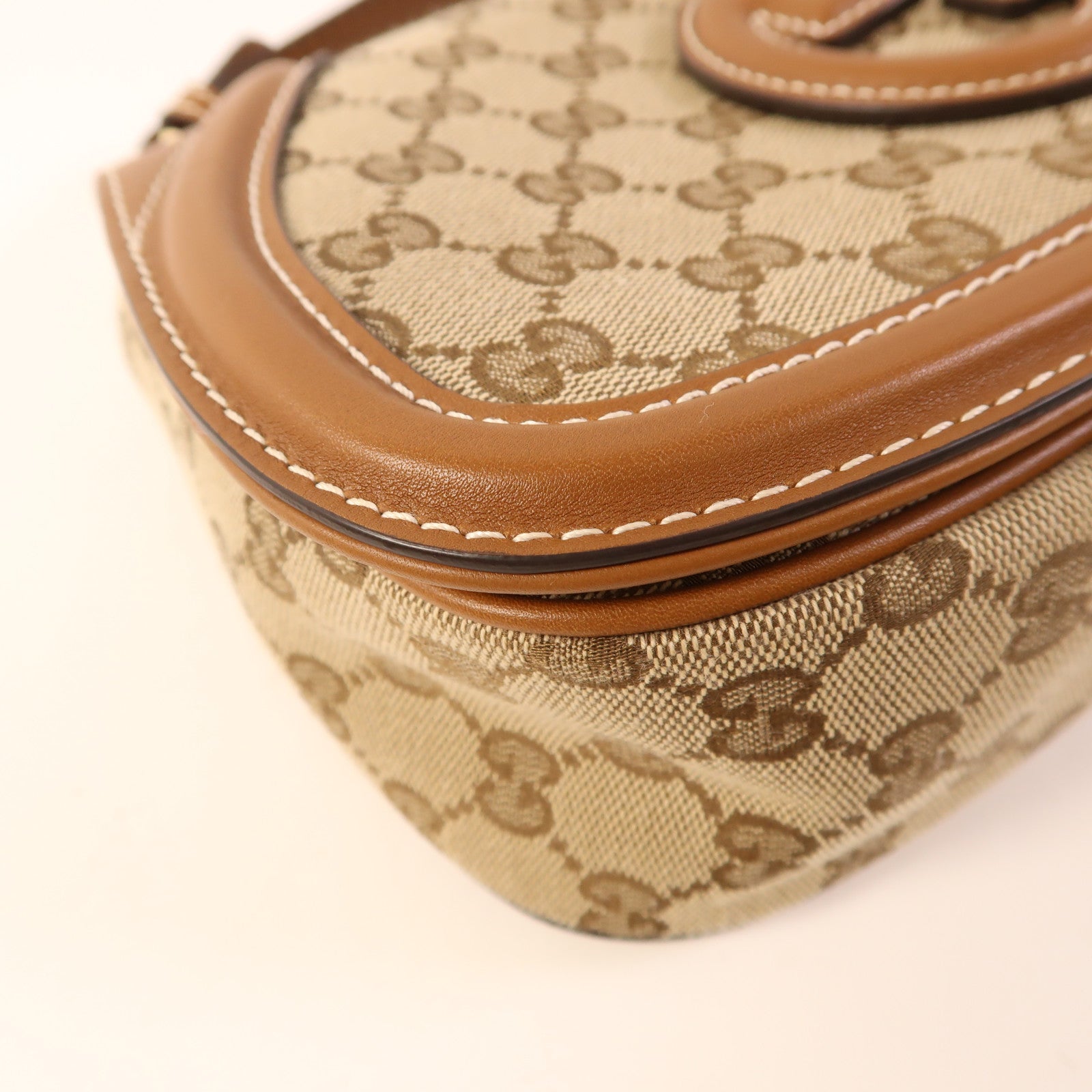 GUCCI 帆布Blondie Medium金扣手挽肩背兩用袋