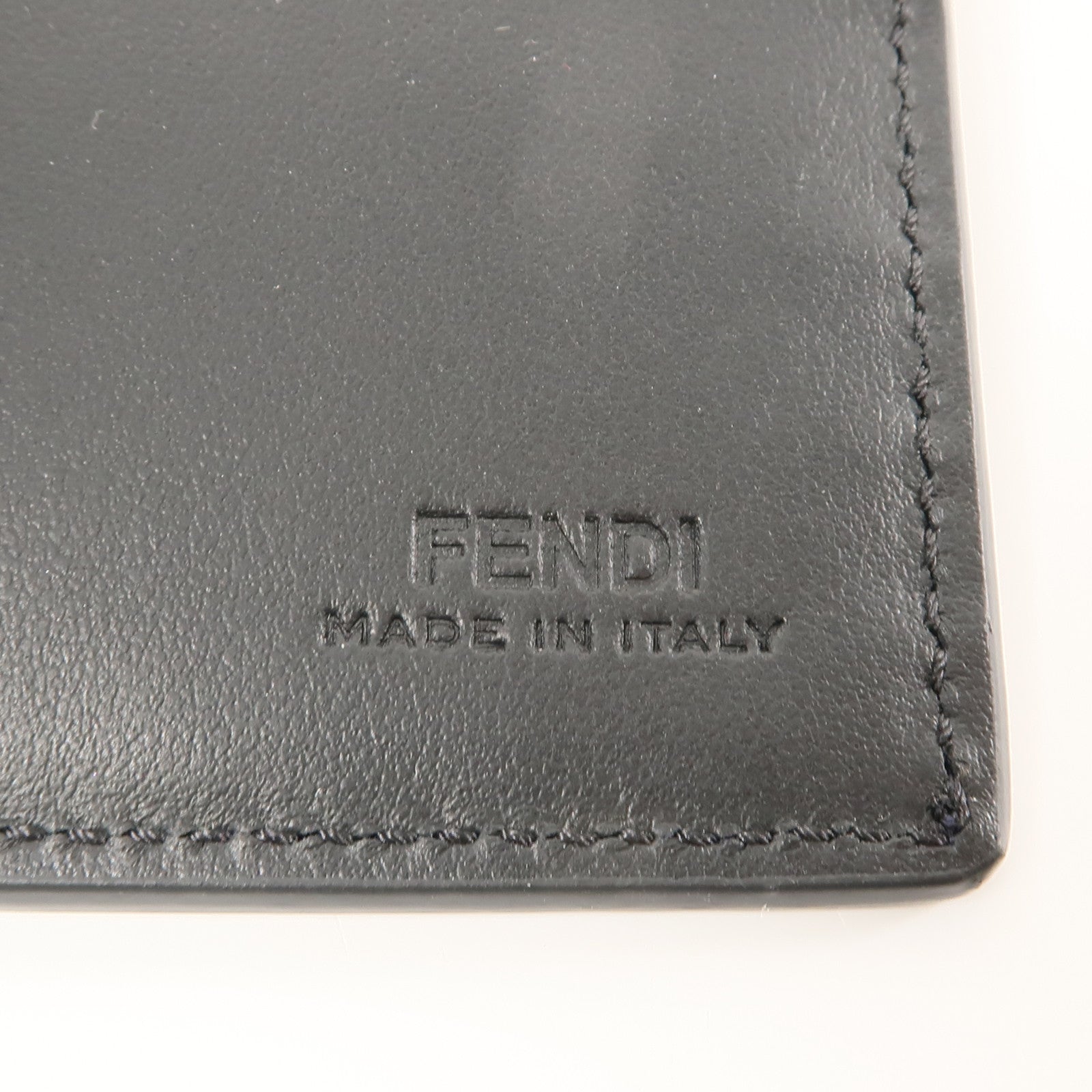 FENDI 【激減優惠】牛皮皮革Vocabulary Wallet錢包深藍色