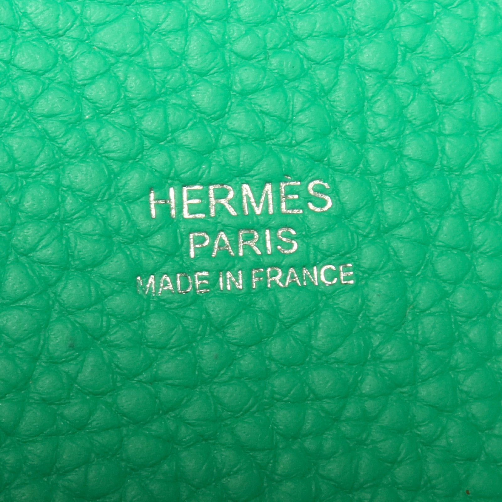 HERMES 【激減優惠】Clemence皮革Picotin MM銀扣手挽袋Menthe