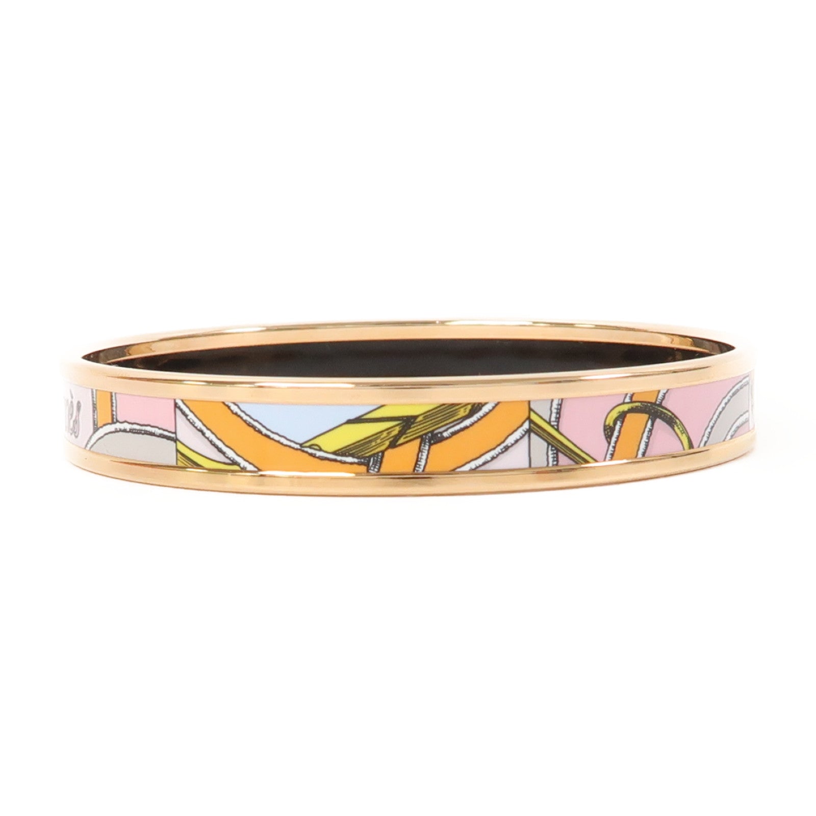 HERMES 【激減優惠】金屬Cartes A Jour Bangle手鐲粉紅色
