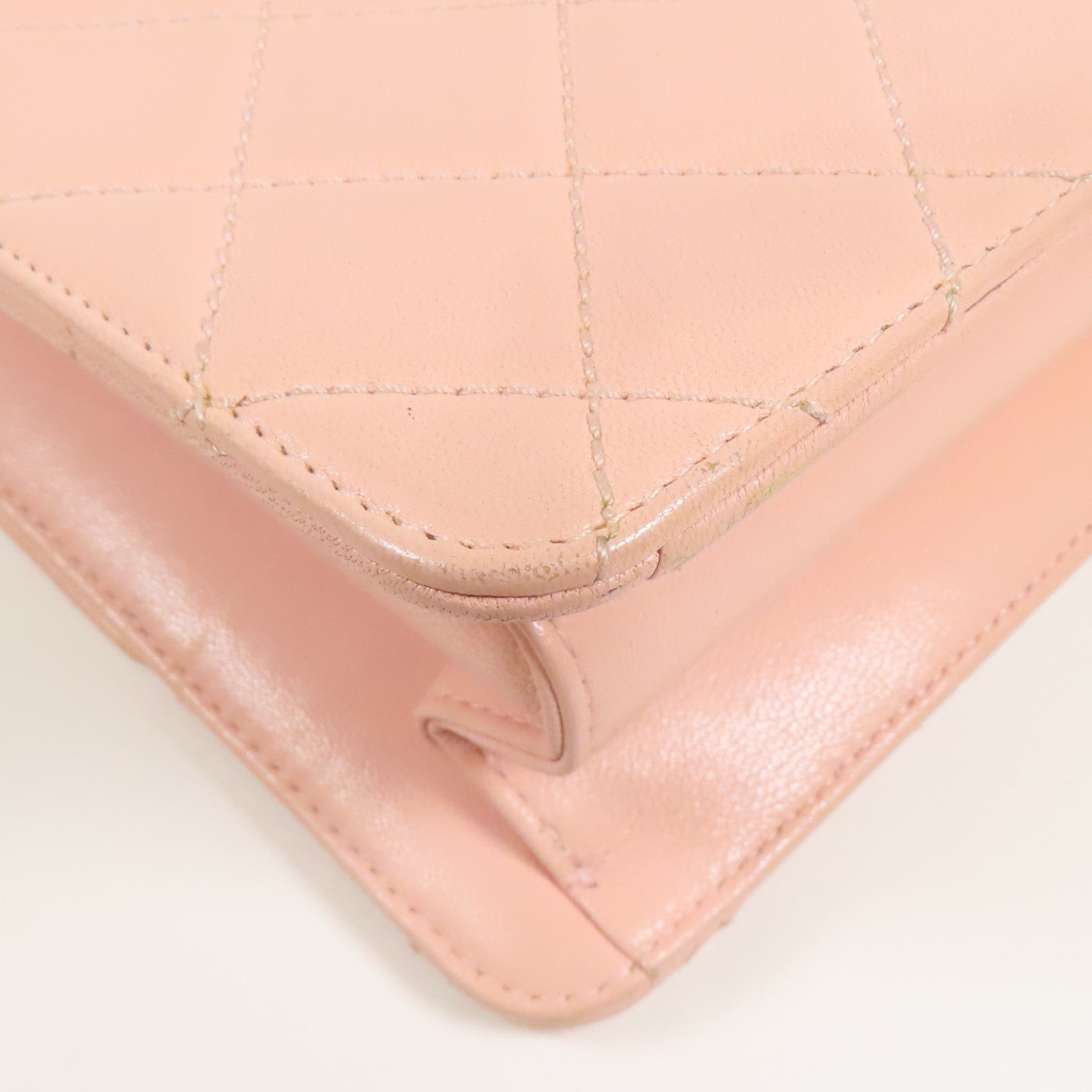 CHANEL CC GHW Chain Shoulder Bag Calfskin Leather Pink