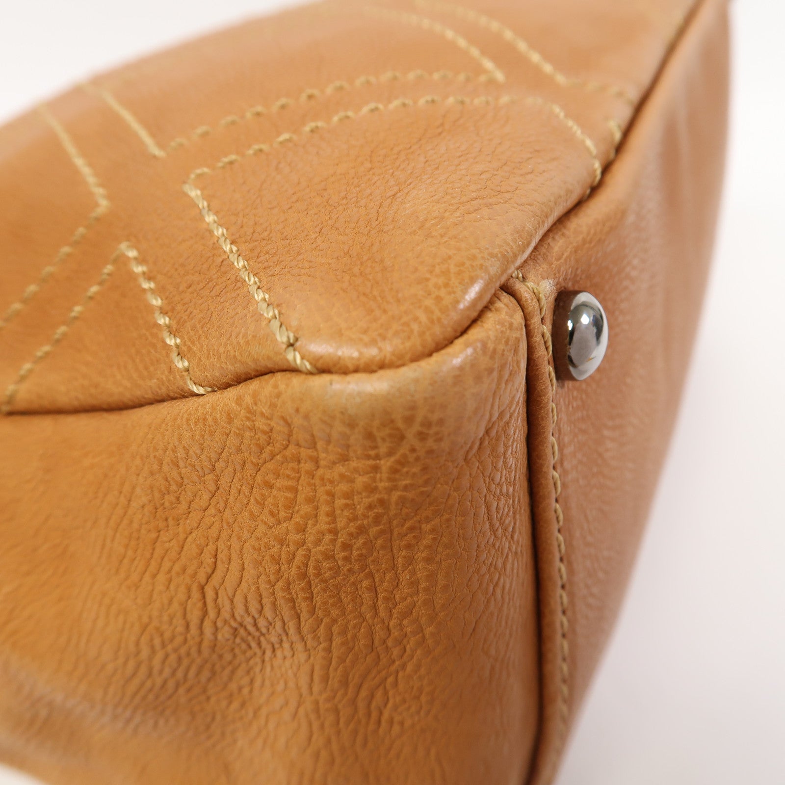 CHANEL 【激減優惠】牛皮皮革Chain Shoulder銀扣鏈帶肩背袋橙色