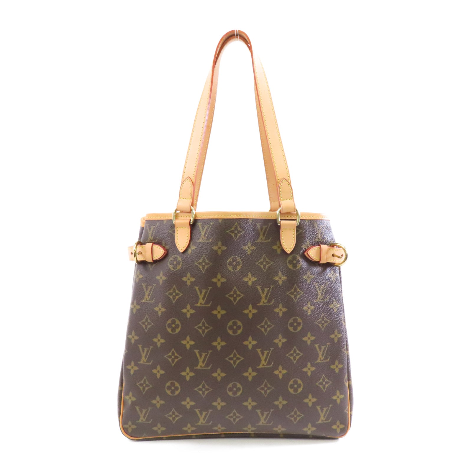 LOUIS VUITTON Monogram Batignolles Vertical金扣手挽袋棕色