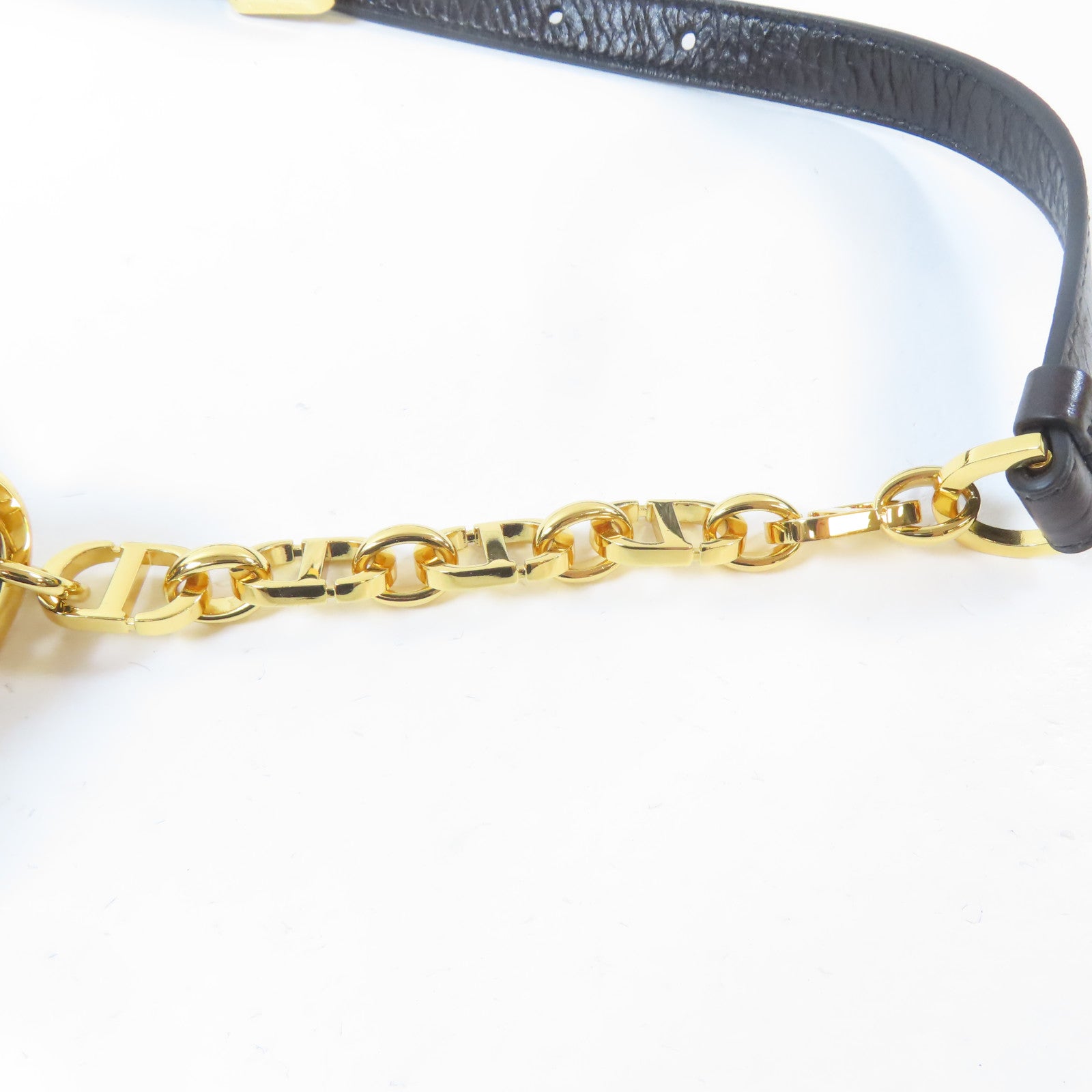 Dior 牛皮皮革Diorstar Hobo Bag金扣肩背袋黑色