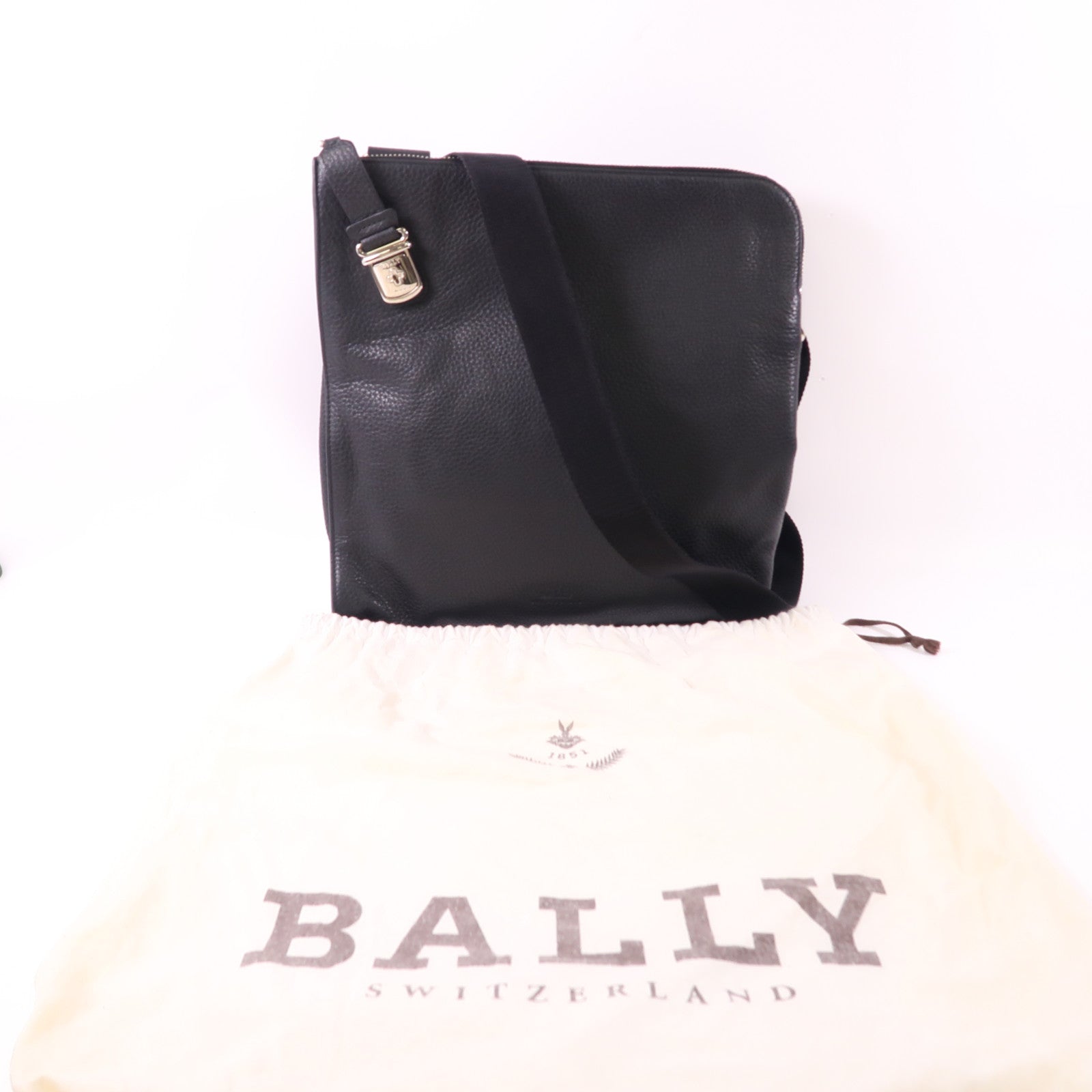 BALLY 牛皮皮革Shoulder Bag銀扣肩背袋