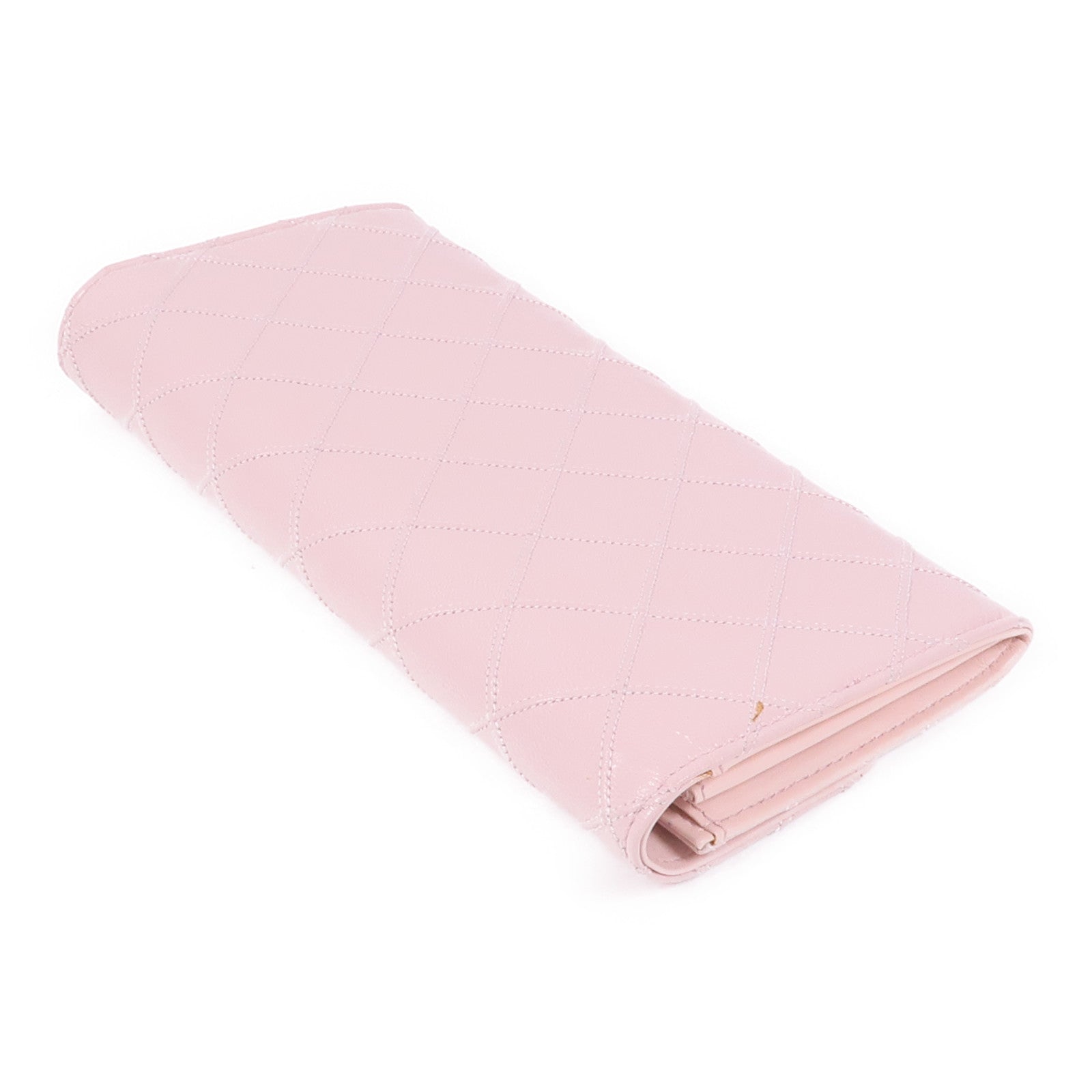 CHANEL 牛皮皮革Long Wallet銀扣長錢包