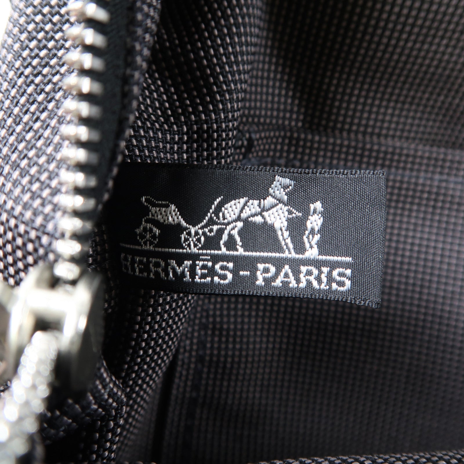 HERMES 帆布Herline Backpack Tote銀扣背包灰色