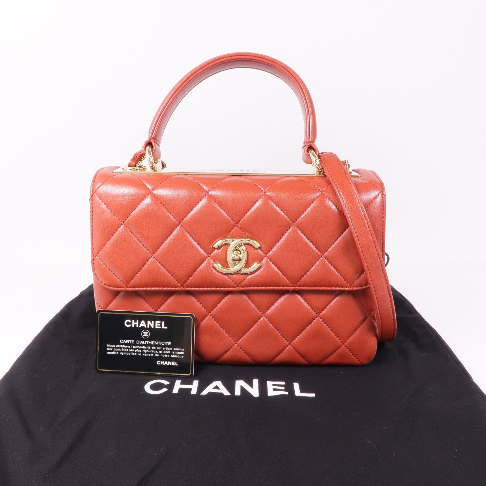 CHANEL 羊皮皮革Trendy CC金扣手挽肩背兩用袋