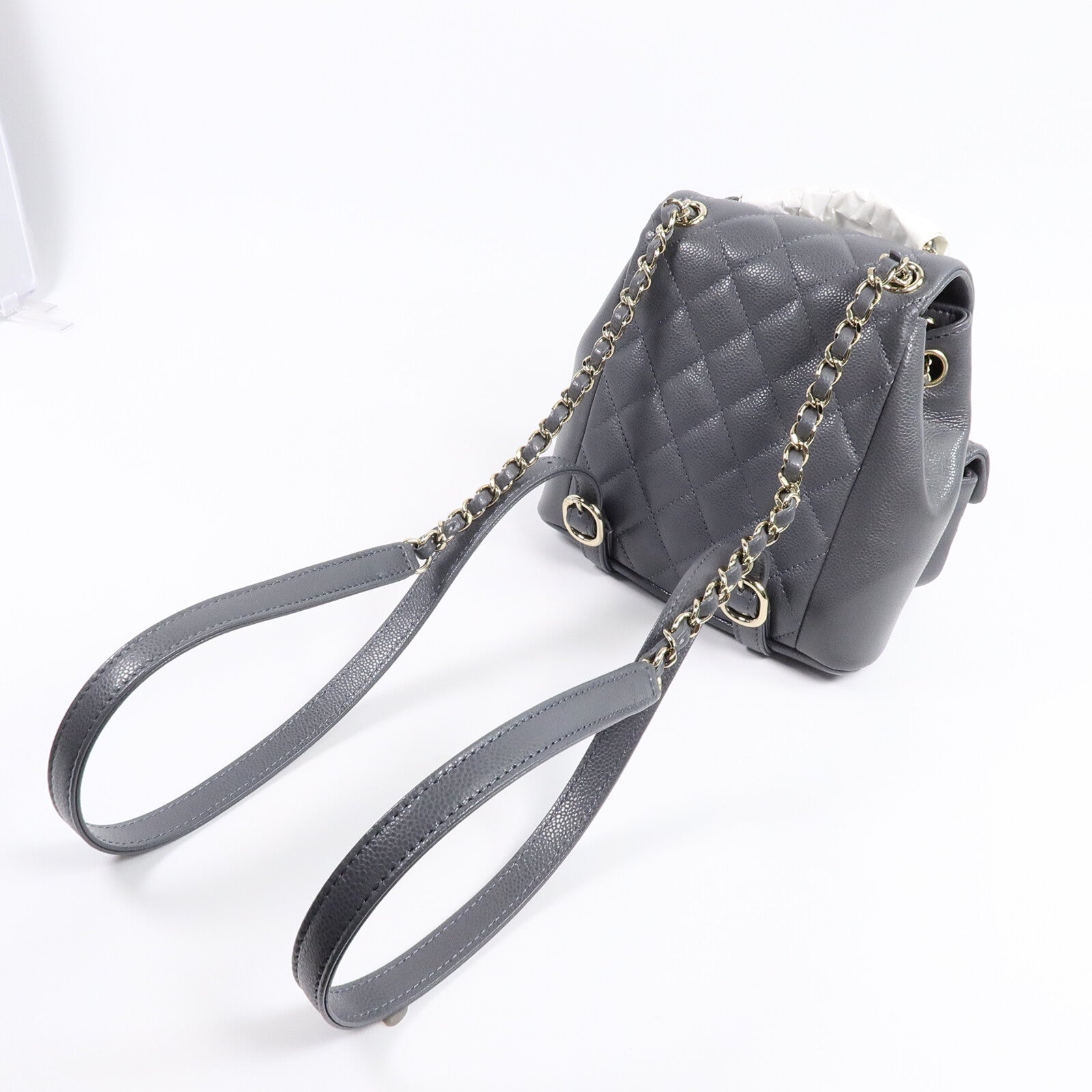 CHANEL 牛皮皮革Backpack Mini鏈帶背包
