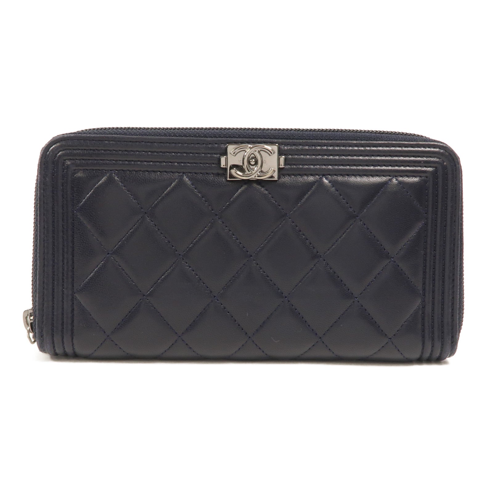 CHANEL 羊皮皮革Boy Long Wallet長錢包
