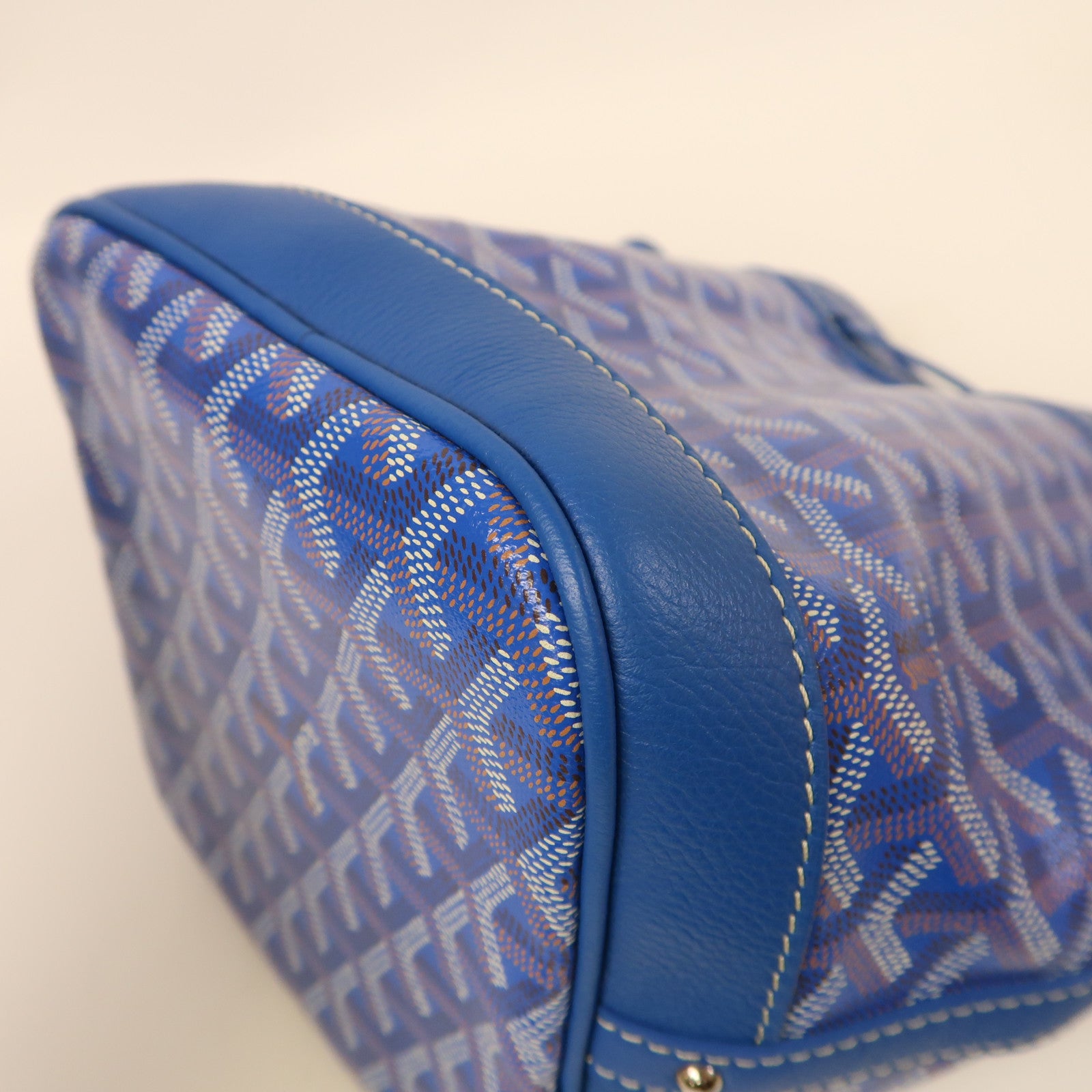 GOYARD 塗層帆布Petit Flot Bucket銀扣肩背袋藍色