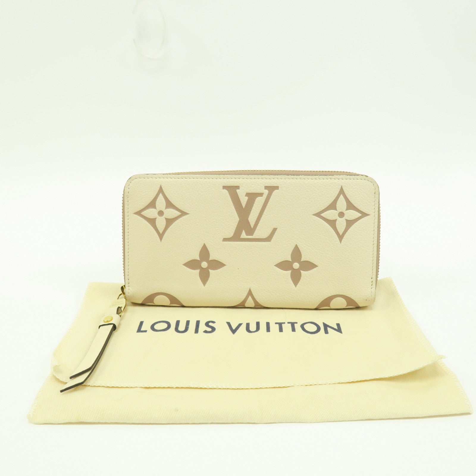 LOUIS VUITTON Monogram Empreinte Long Wallet金扣長錢包白色/啡色