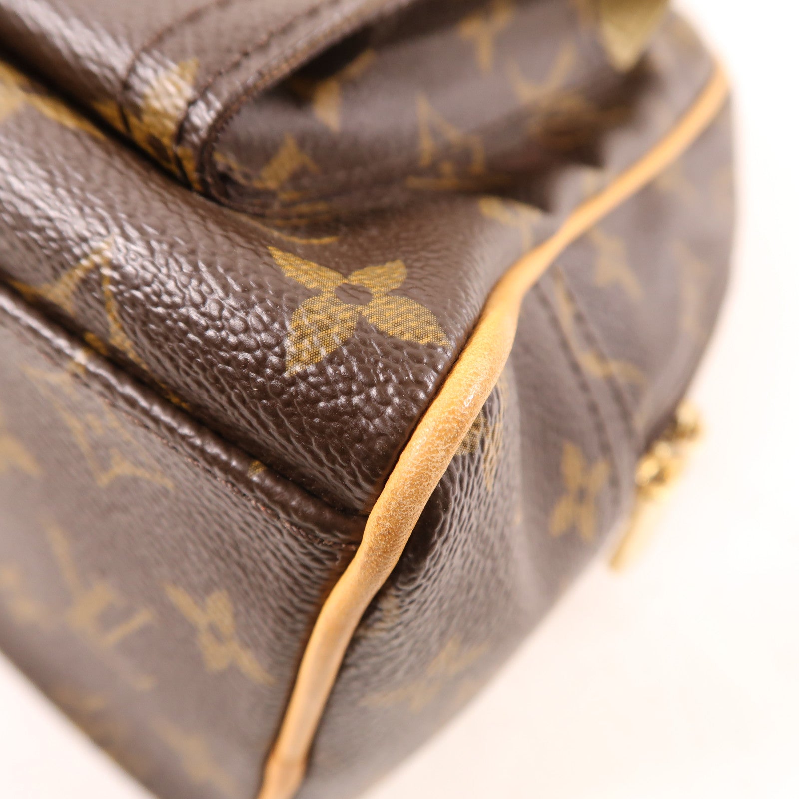 LOUIS VUITTON Monogram Manhattan GM金扣手挽袋棕色