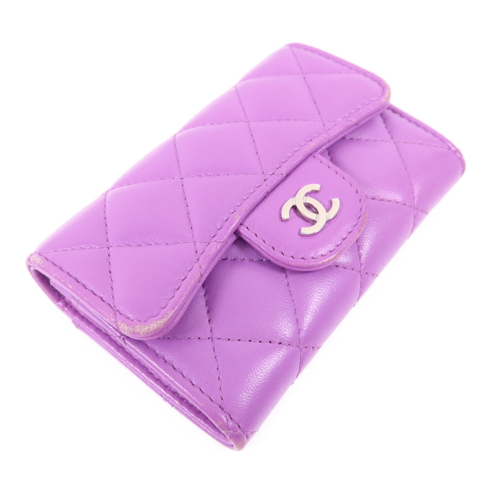 CHANEL 羊皮皮革Card Case銀扣卡片套