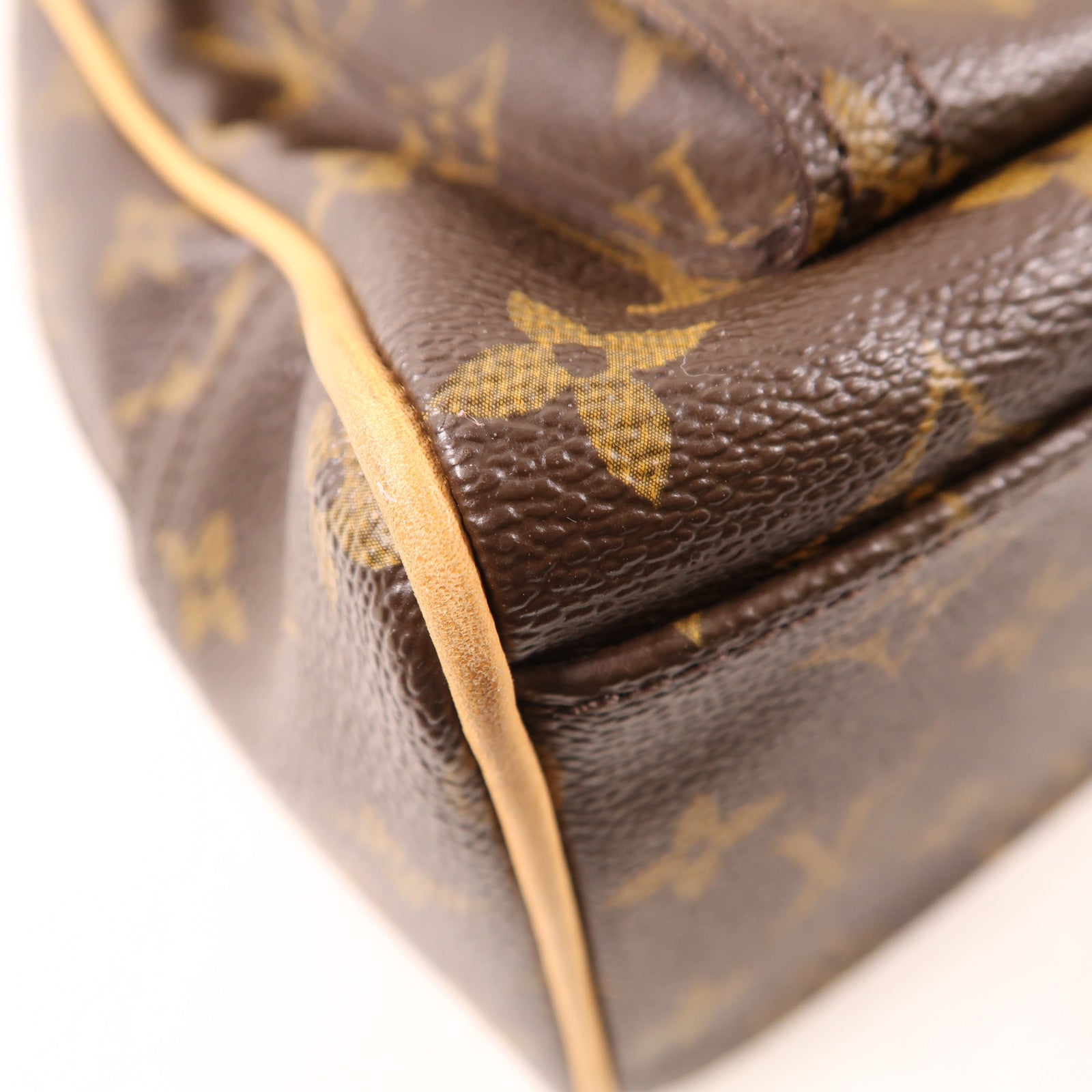 LOUIS VUITTON Monogram Manhattan GM金扣手挽袋棕色
