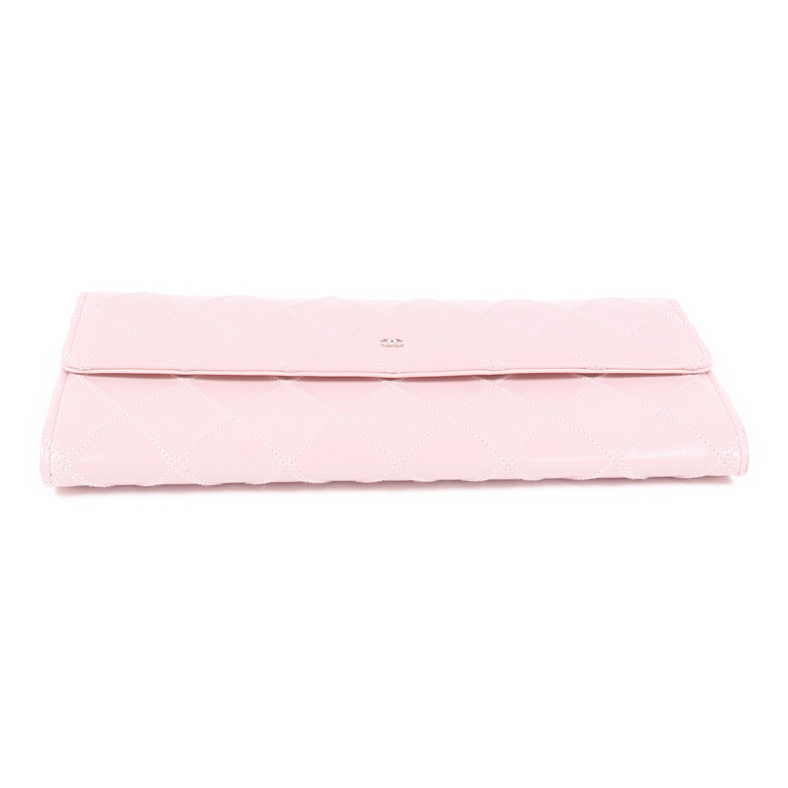 CHANEL 牛皮皮革Long Wallet銀扣長錢包