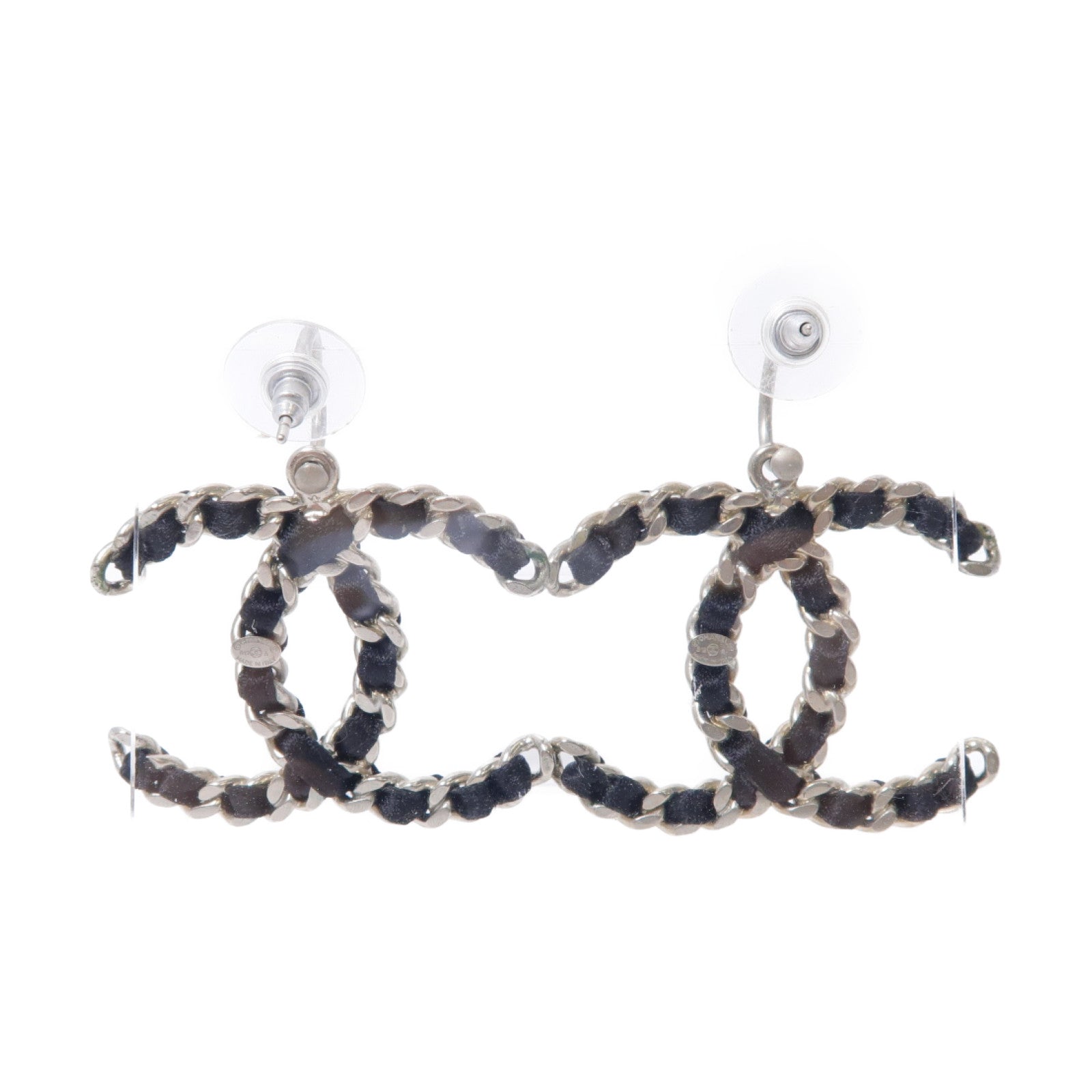 CHANEL 金屬Earrings耳環黑色/銀色