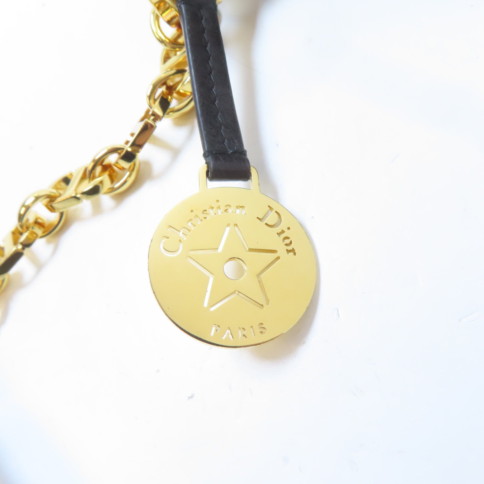 Dior 牛皮皮革Diorstar Hobo Bag金扣肩背袋黑色