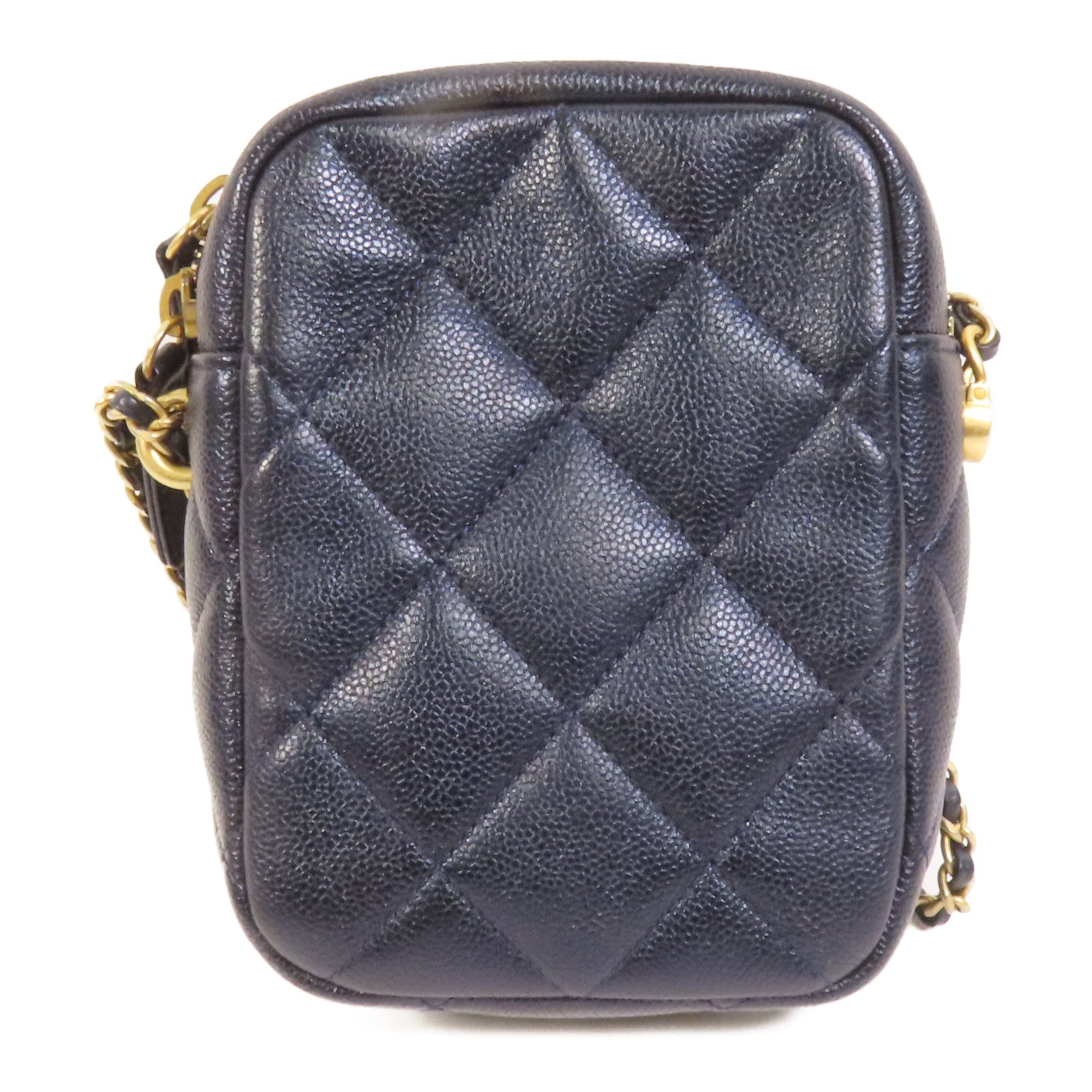CHANEL 牛皮皮革Camera Bag金扣鏈帶肩背袋