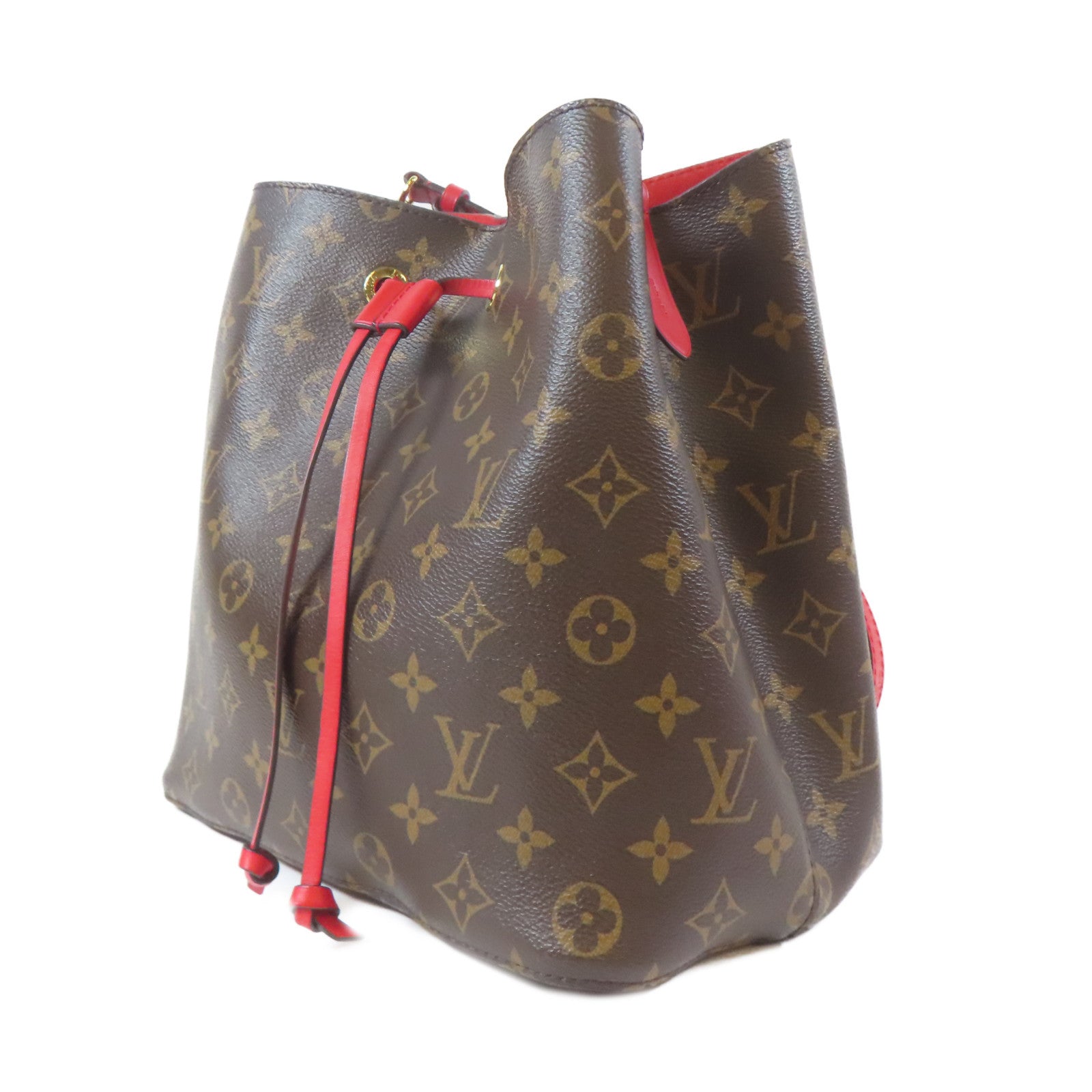 LOUIS VUITTON Monogram Neo Noe MM金扣肩背袋紅色/啡色