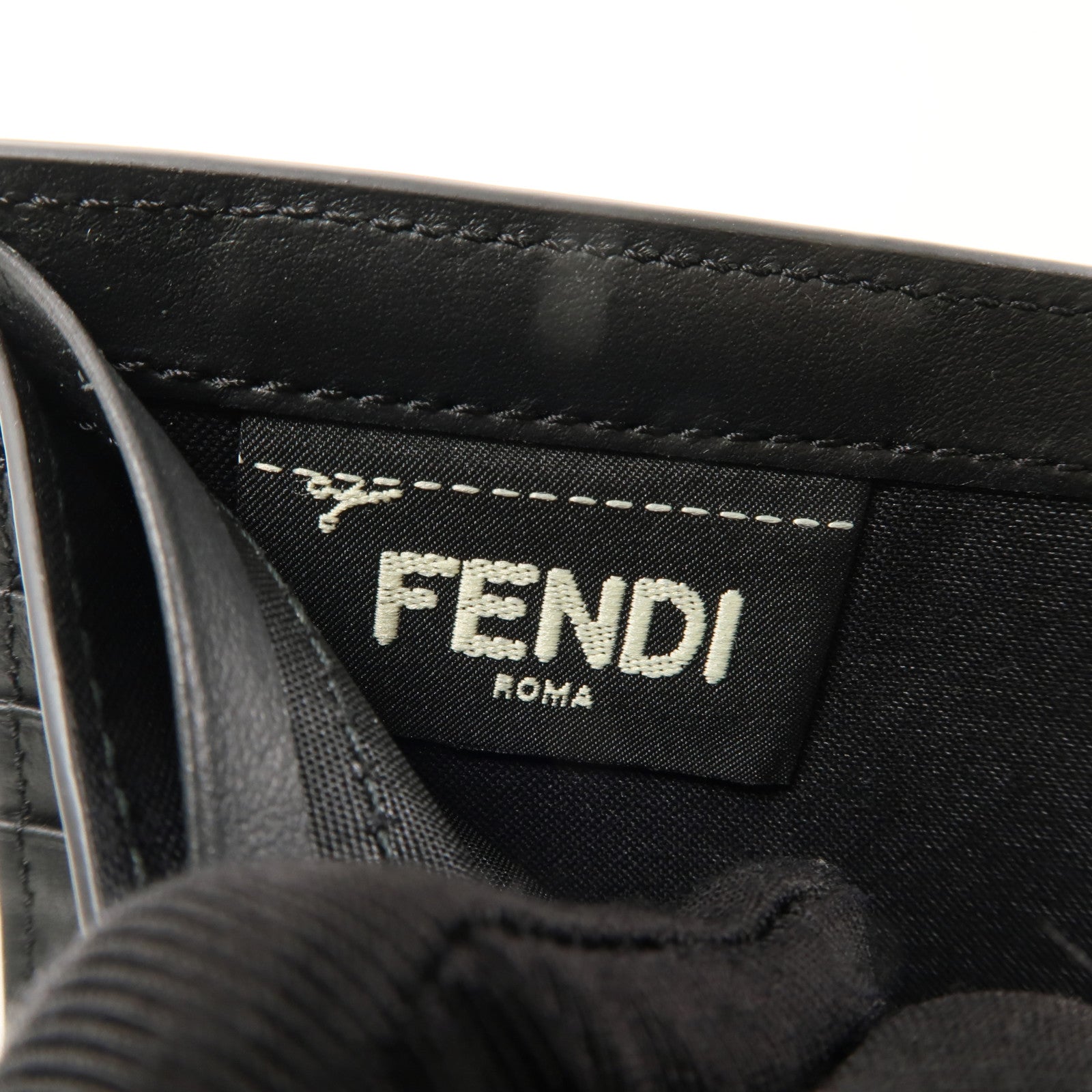 FENDI 【激減優惠】牛皮皮革Vocabulary Wallet錢包深藍色