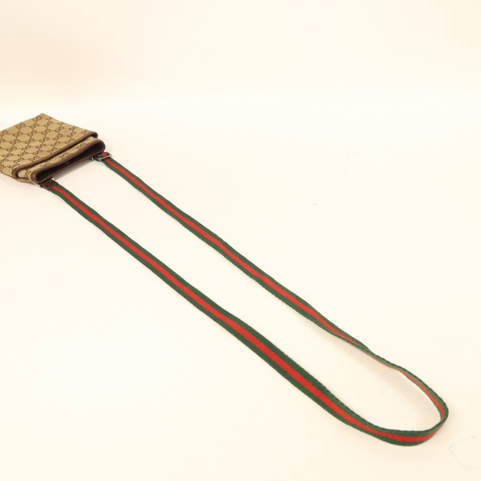 GUCCI 帆布Shoulder Bag銀扣肩背袋啡色