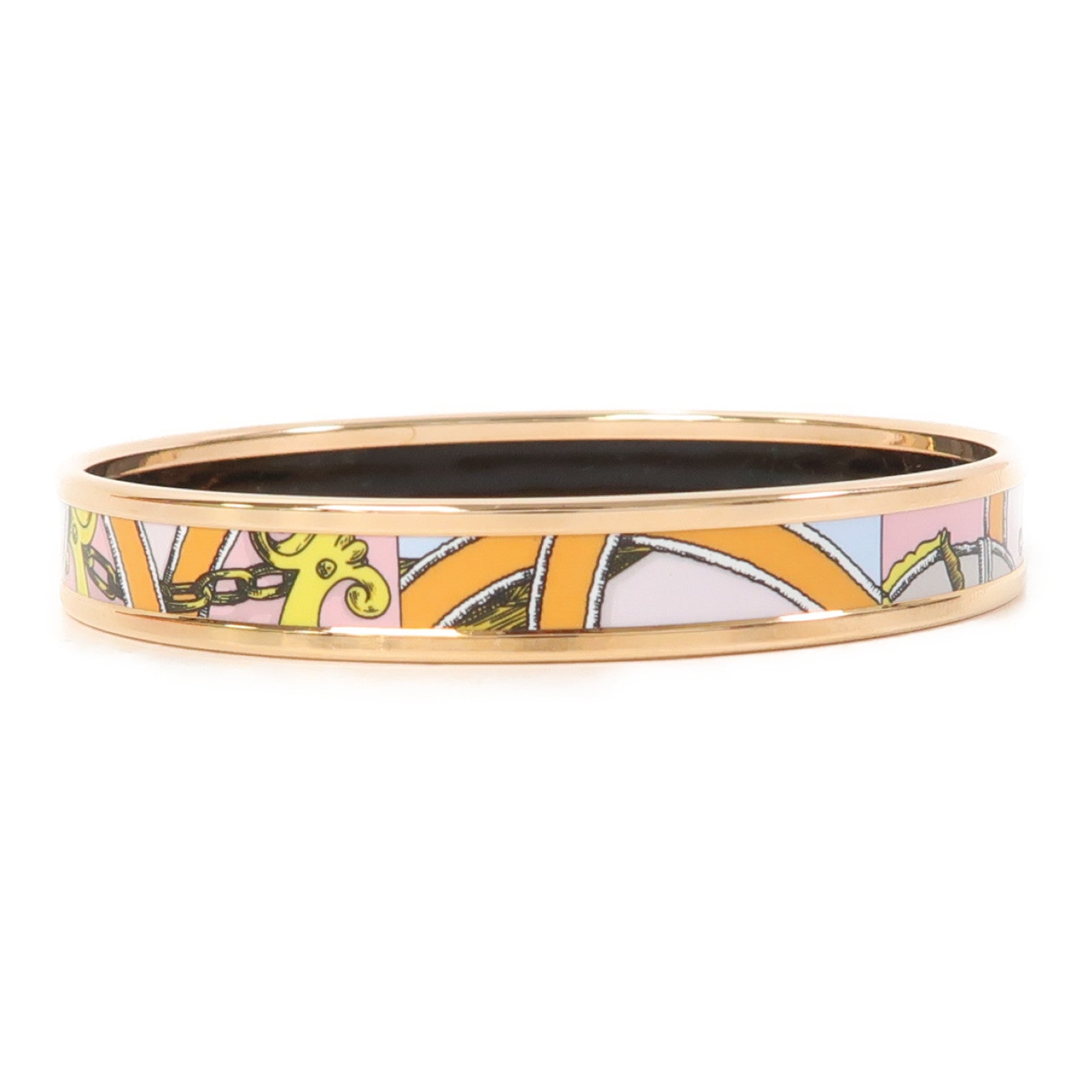 HERMES 【激減優惠】金屬Cartes A Jour Bangle手鐲粉紅色