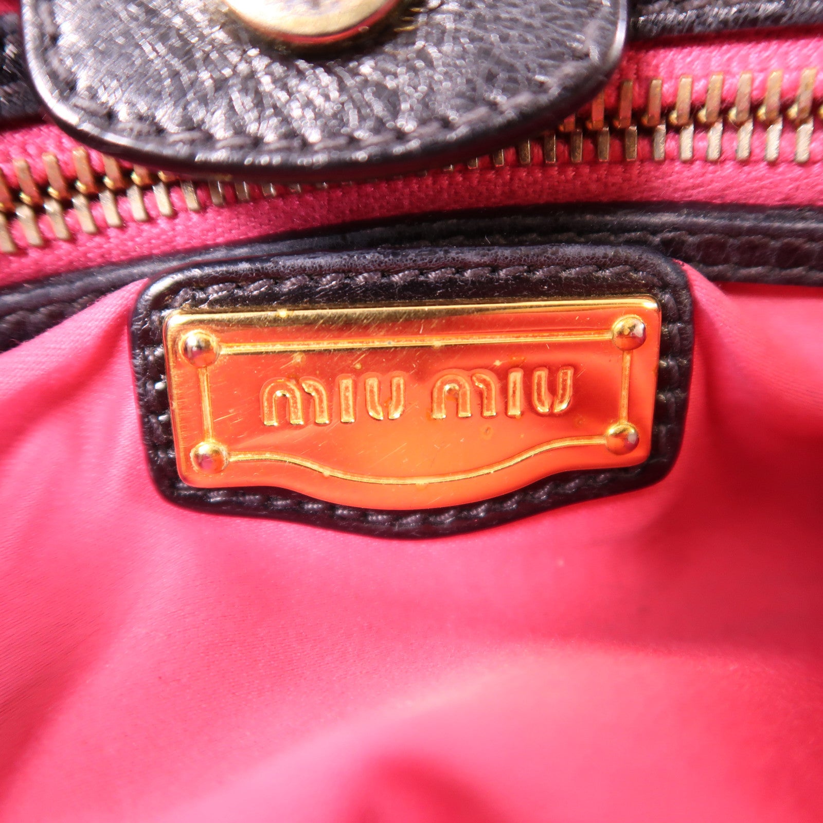 Miu Miu 牛皮皮革2 Way Shoulder金扣手挽肩背兩用袋