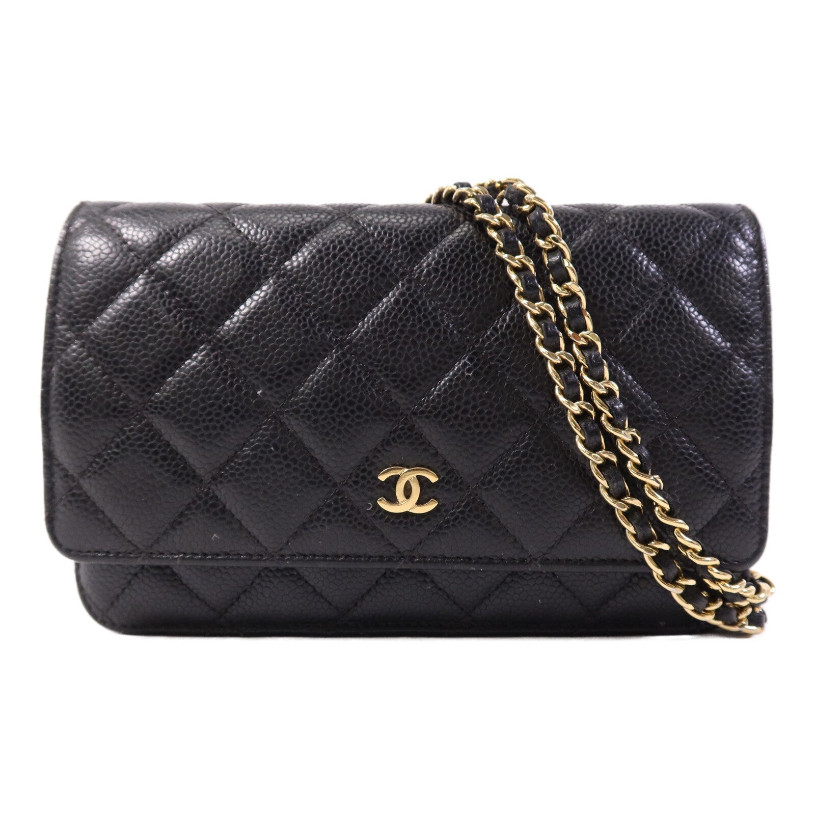 CHANEL 牛皮皮革WOC Wallet On Chain金扣鏈帶肩背袋